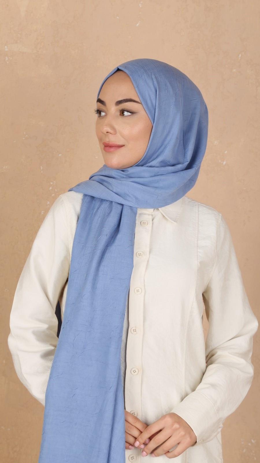 Bambu Kraş Şal Açık Mavi-41