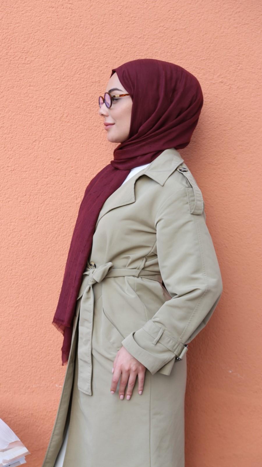 Bambu Kraş Şal Bordo-38