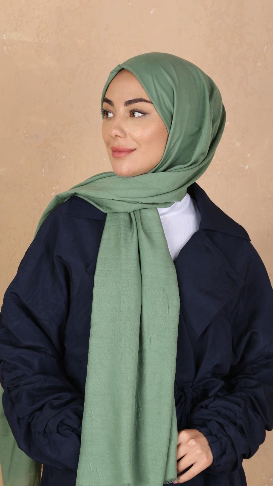 Bambu Kraş Şal Çam Yeşili-12