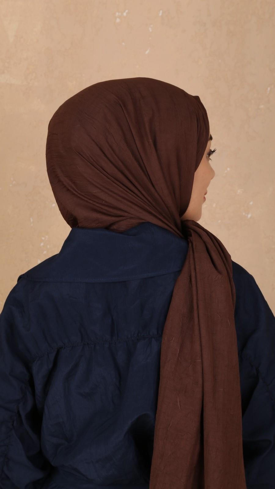 Bambu Kraş Şal Kahve-8