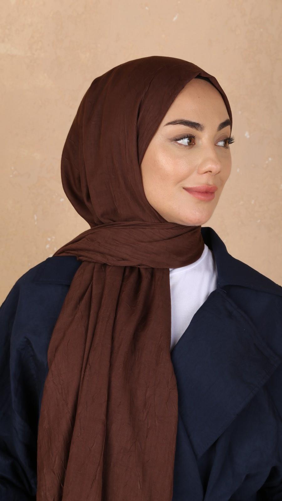 Bambu Kraş Şal Kahve-8