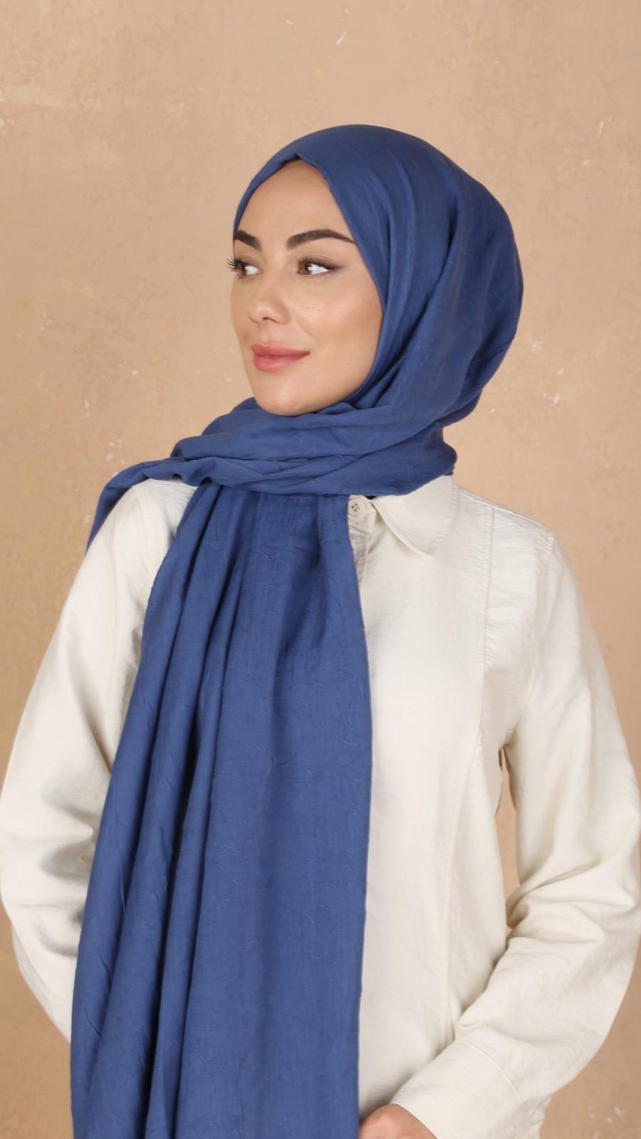 Bambu Kraş Şal Koyu Mavi-39