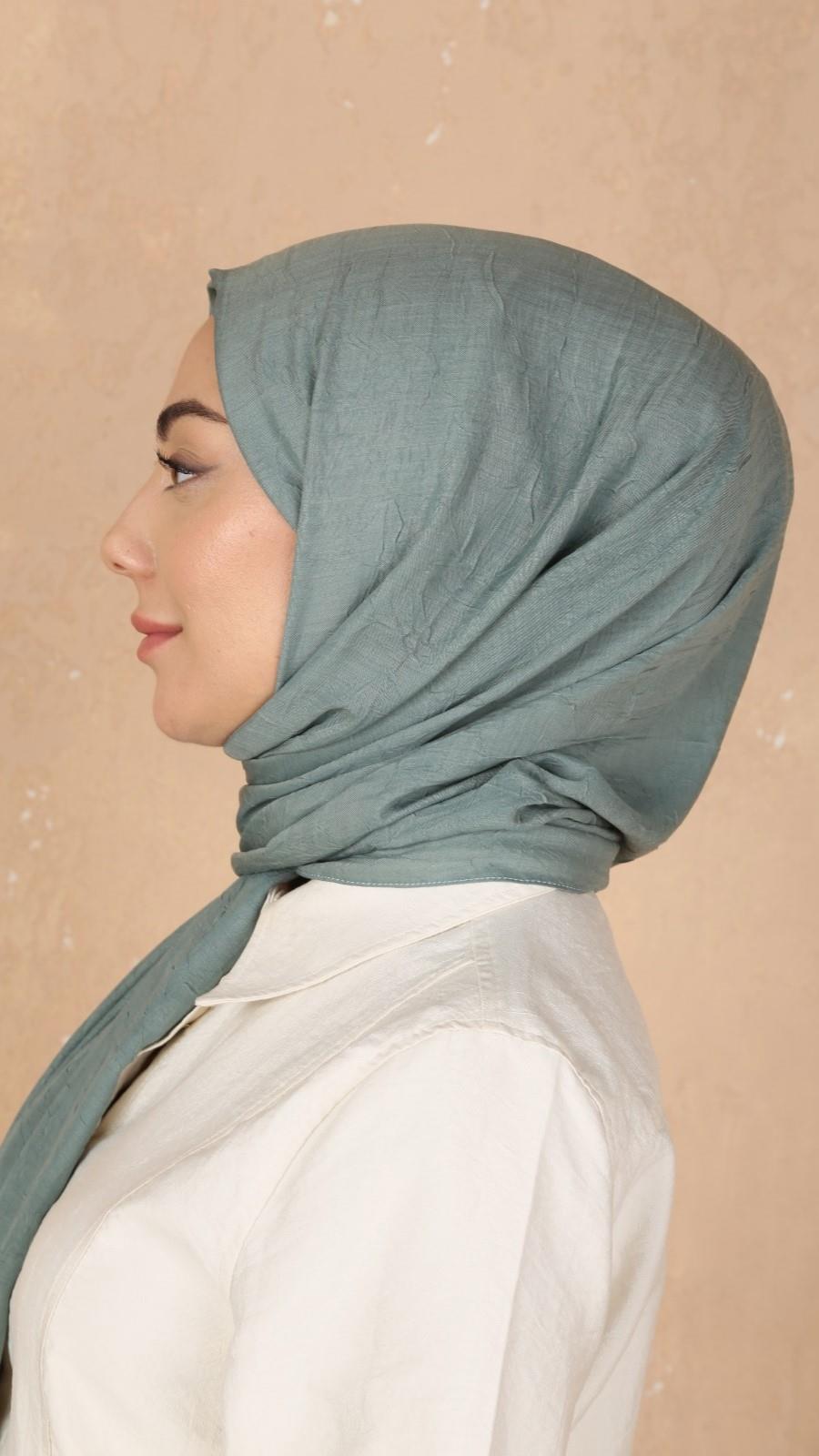 Bambu Kraş Şal Koyu Mint Yeşili-16