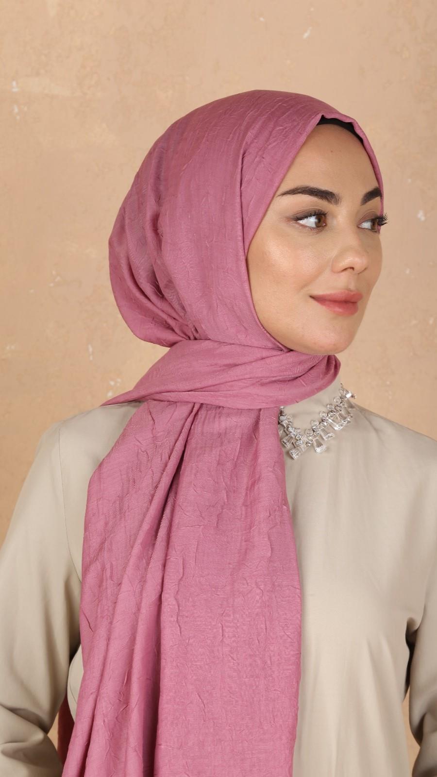 Bambu Kraş Şal Koyu Pembe-31