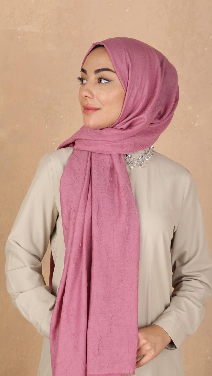 Bambu Kraş Şal Koyu Pembe-31