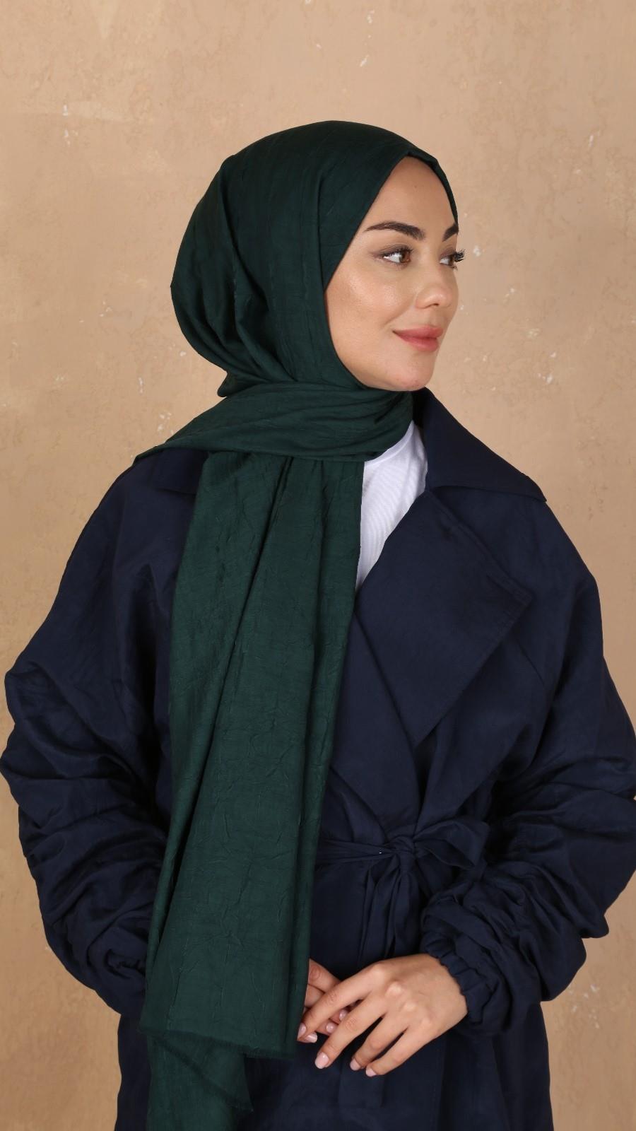 Bambu Kraş Şal Zümrüt Yeşili-9