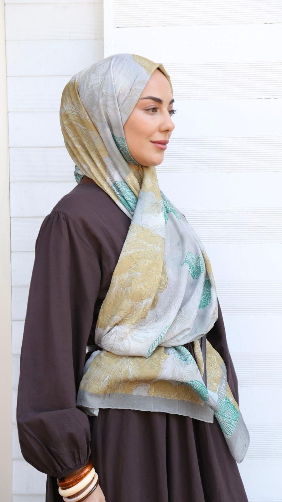 Desenli Kraş Şal Duman-12