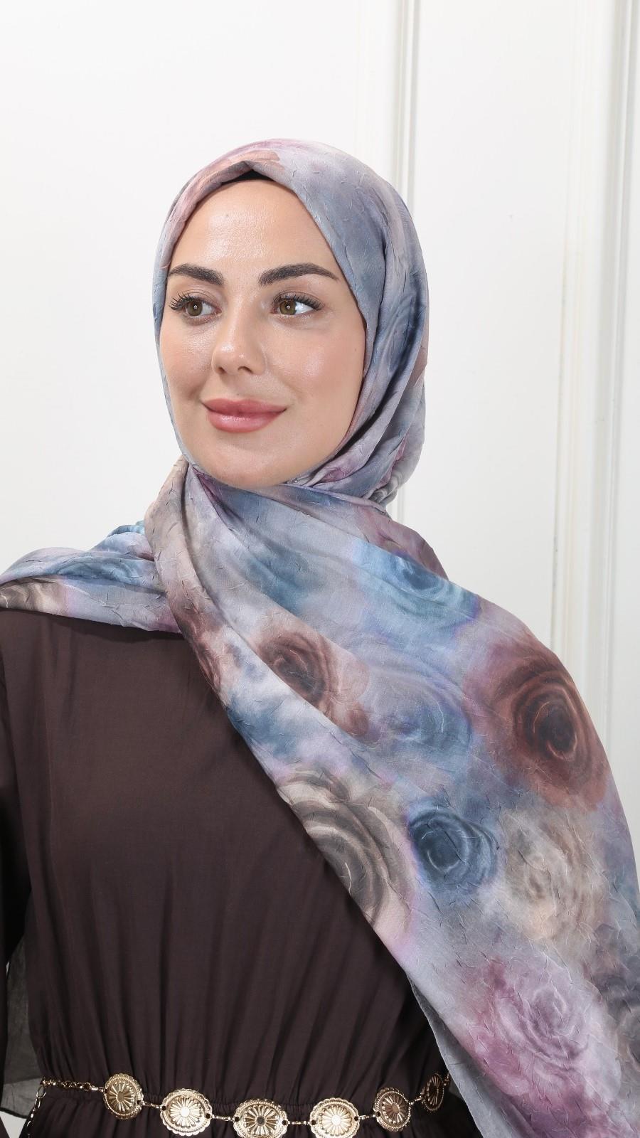 Desenli Kraş Şal Füme-9