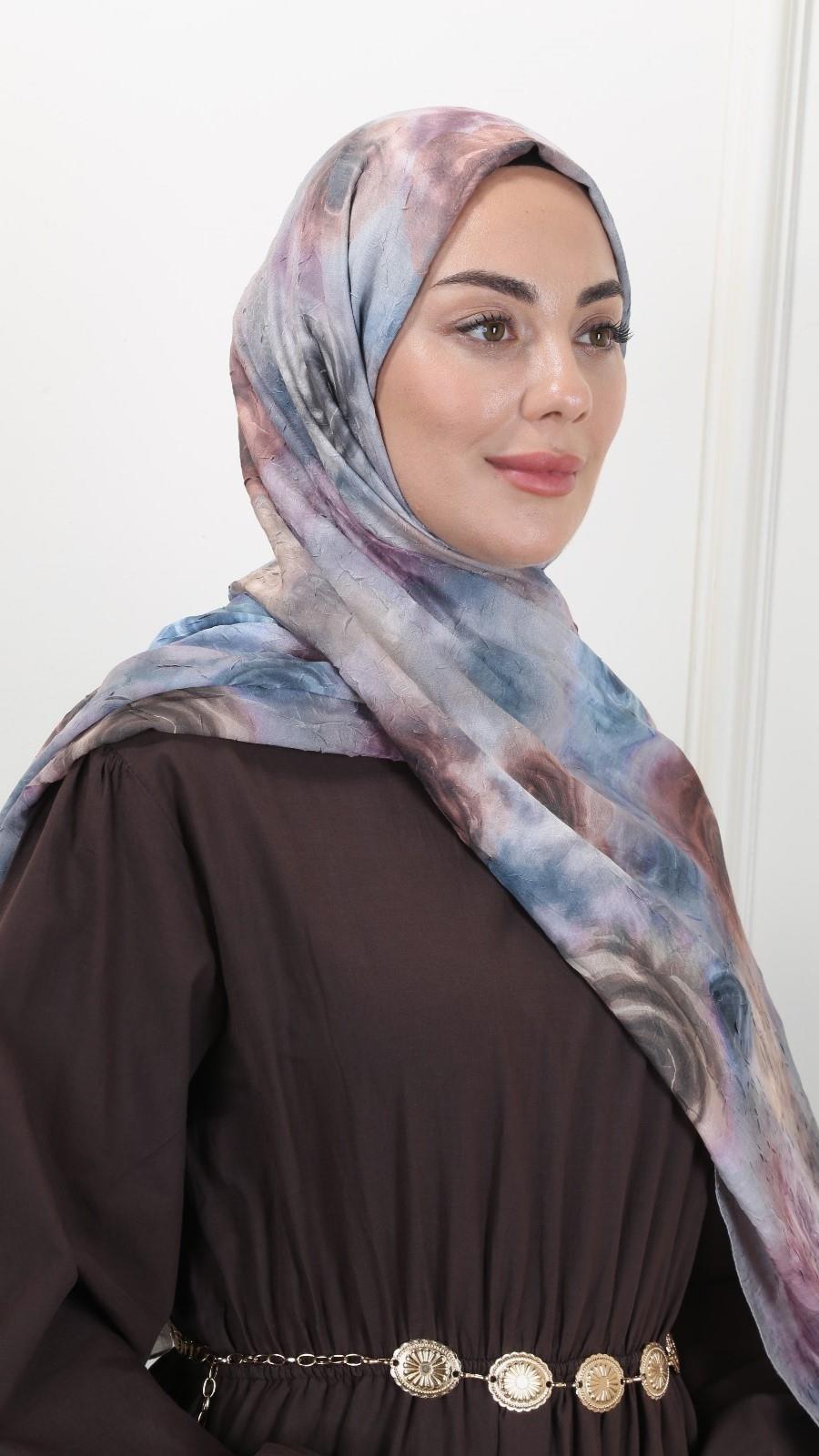 Desenli Kraş Şal Füme-9