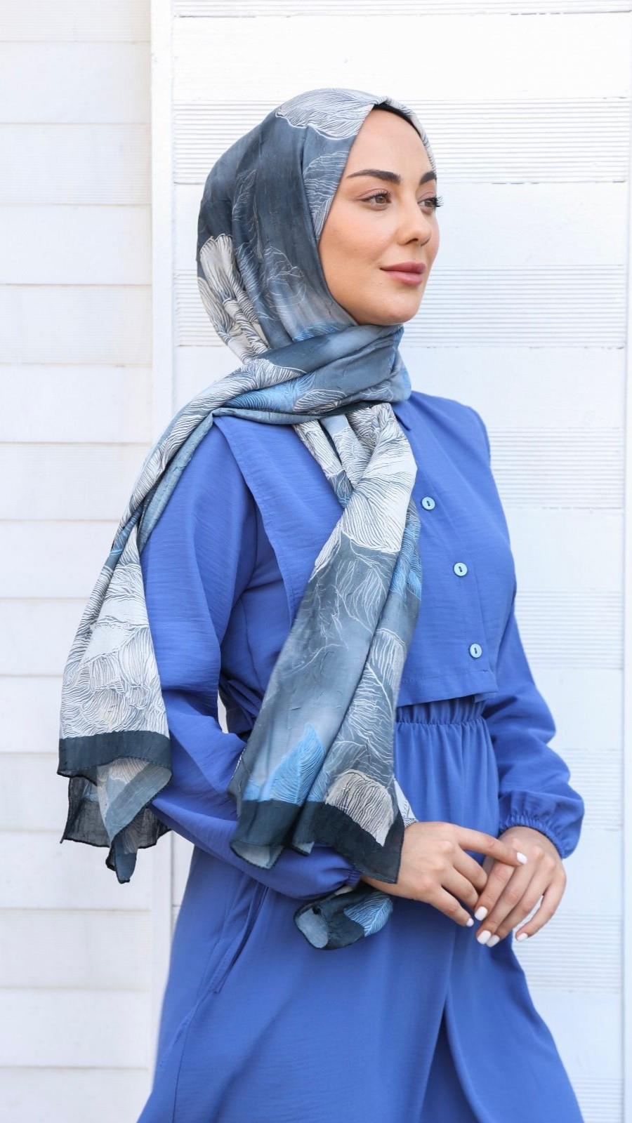 Desenli Kraş Şal Siyah-5