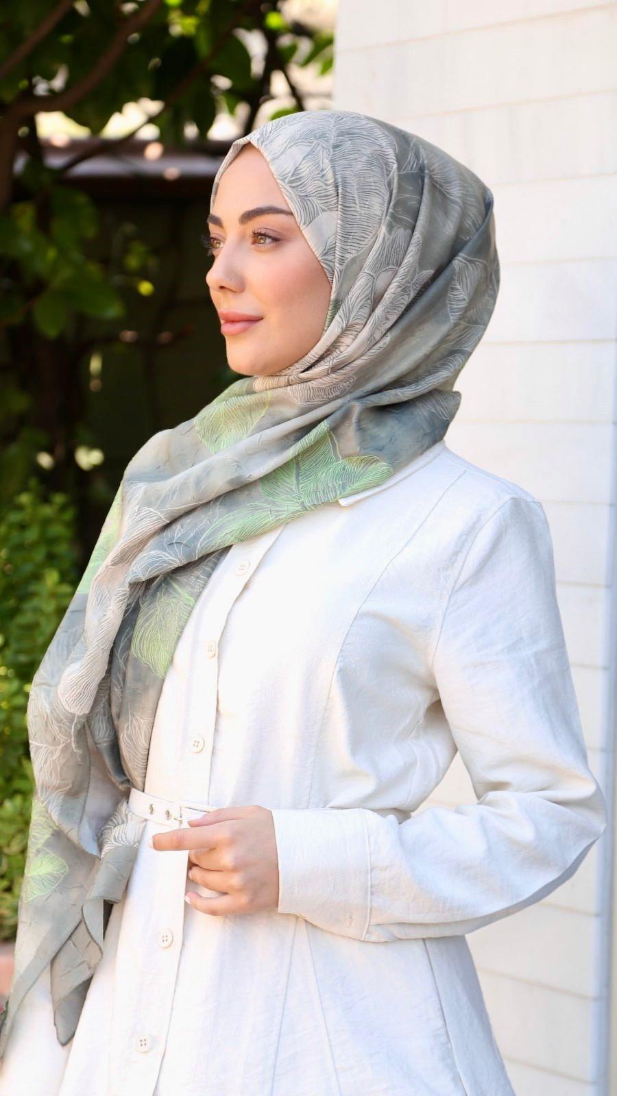 Desenli Kraş Şal Yeşil-10