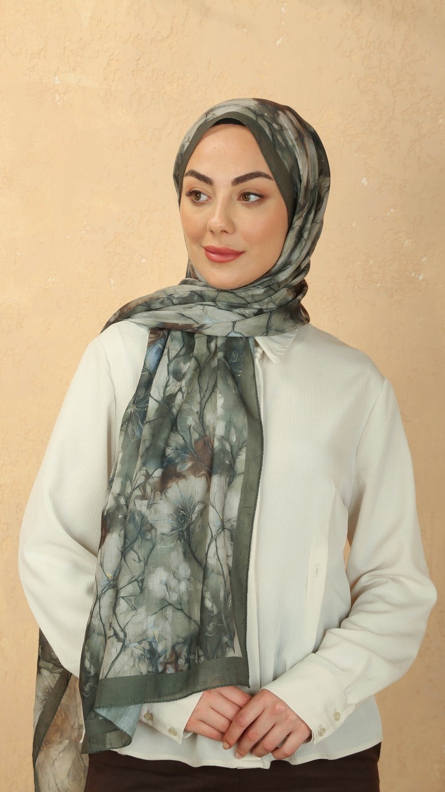Desenli Kraş Şal Yeşil