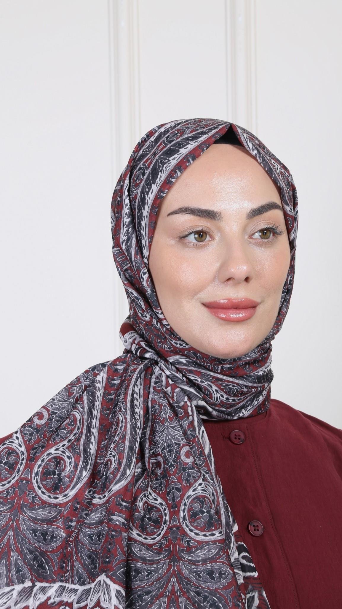 Desenli Pamuk Vual Şal