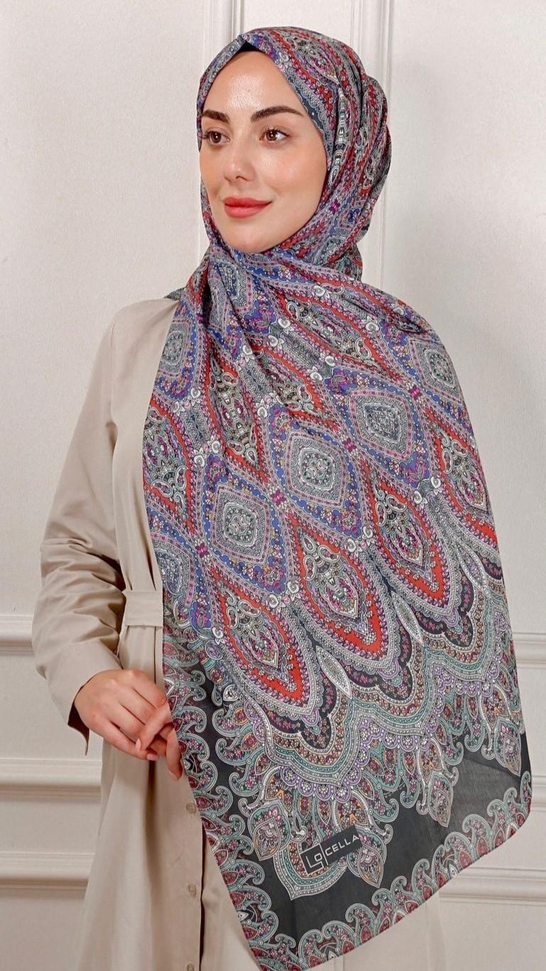 Desenli Pamuk Vual Şal