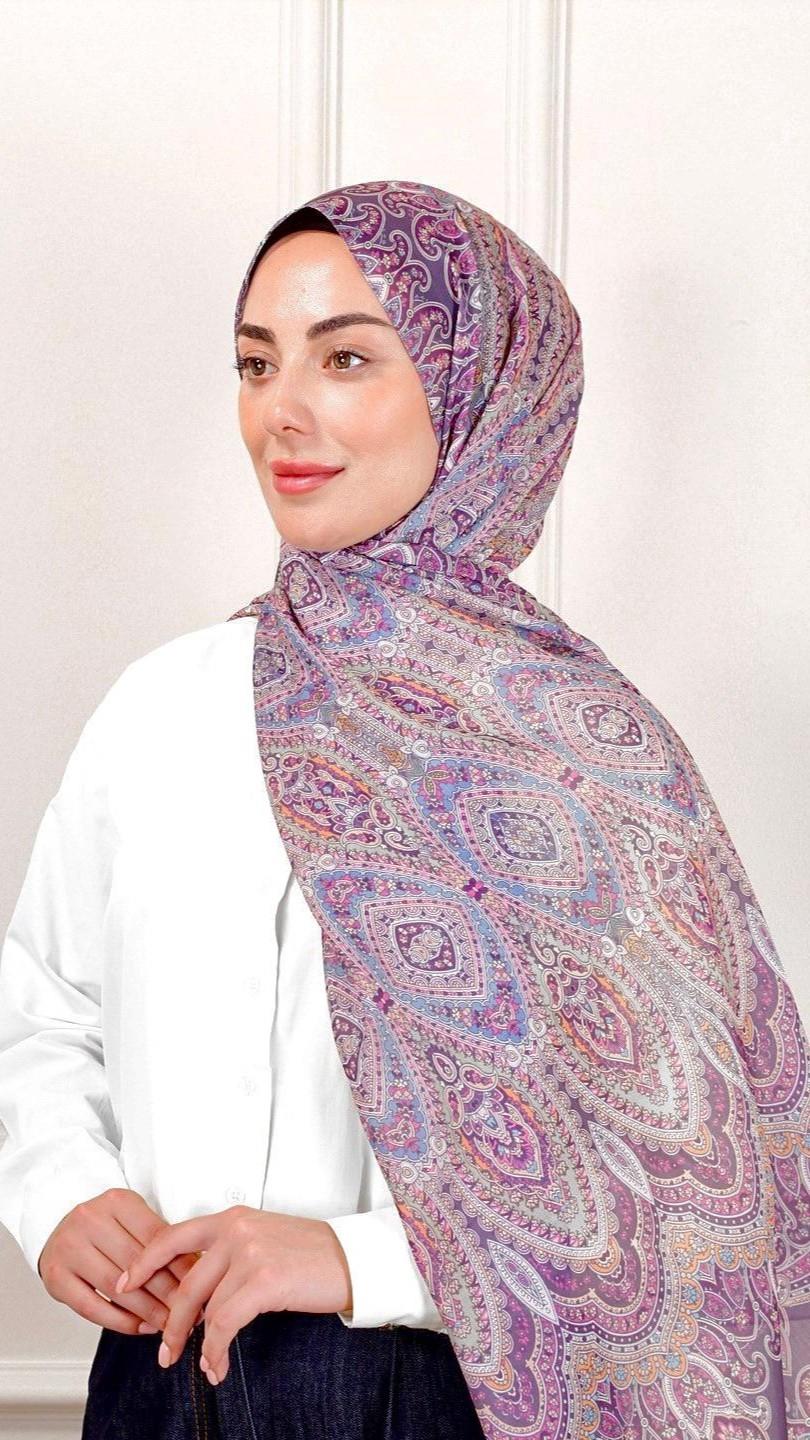 Desenli Pamuk Vual Şal