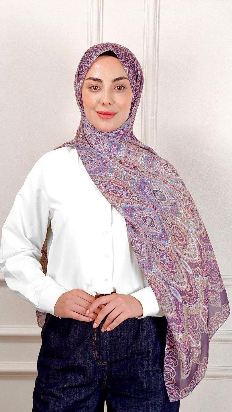 Desenli Pamuk Vual Şal