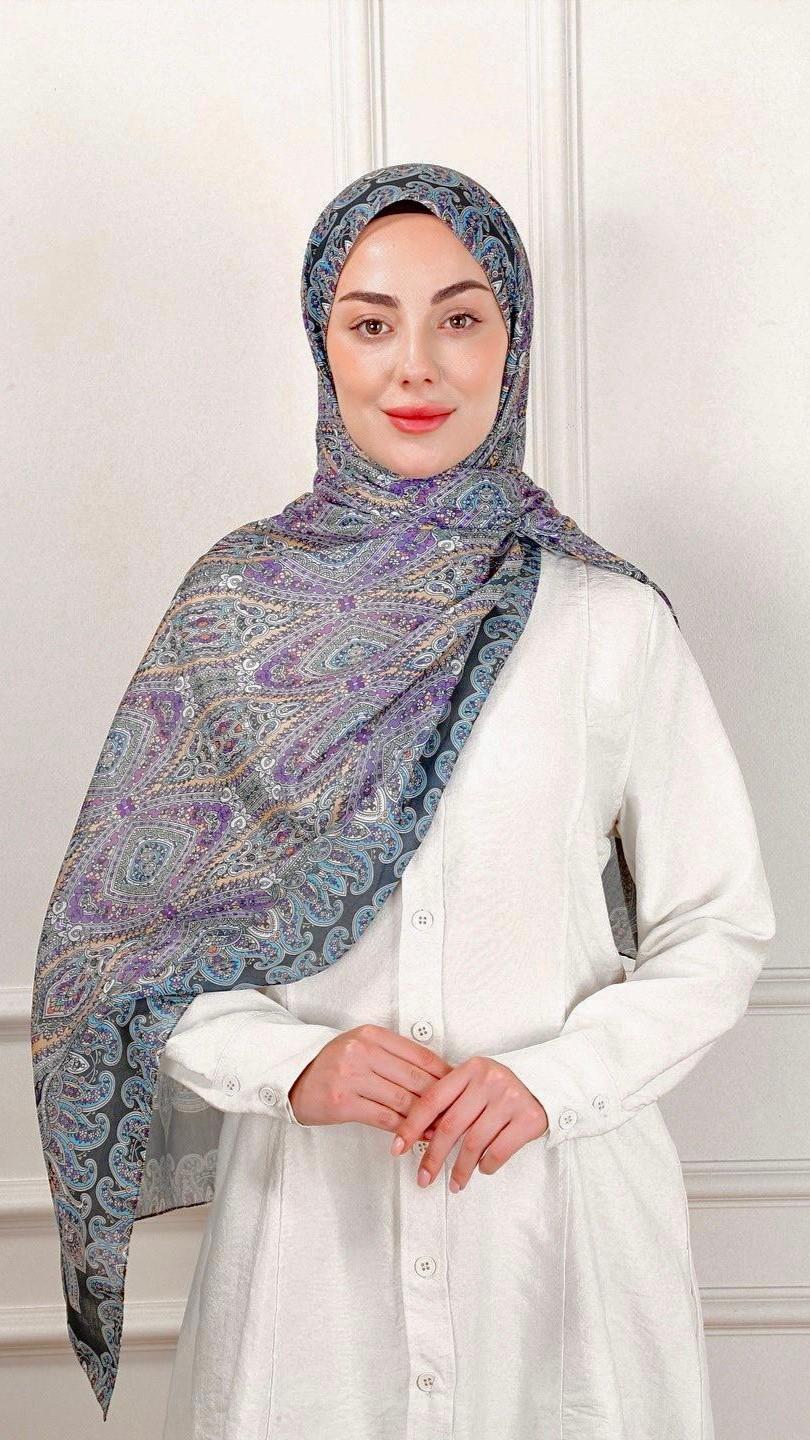 Desenli Pamuk Vual Şal