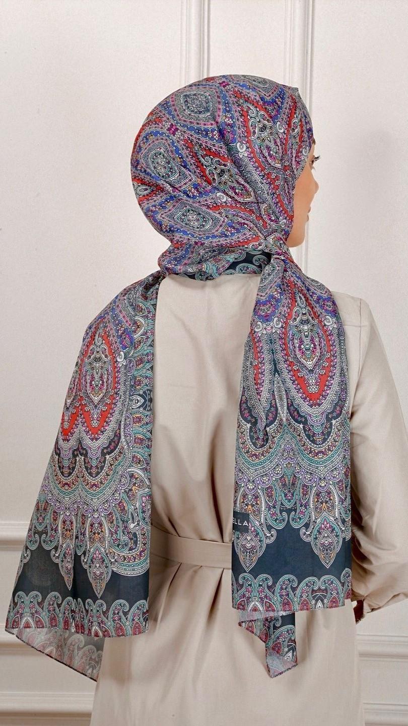 Desenli Pamuk Vual Şal