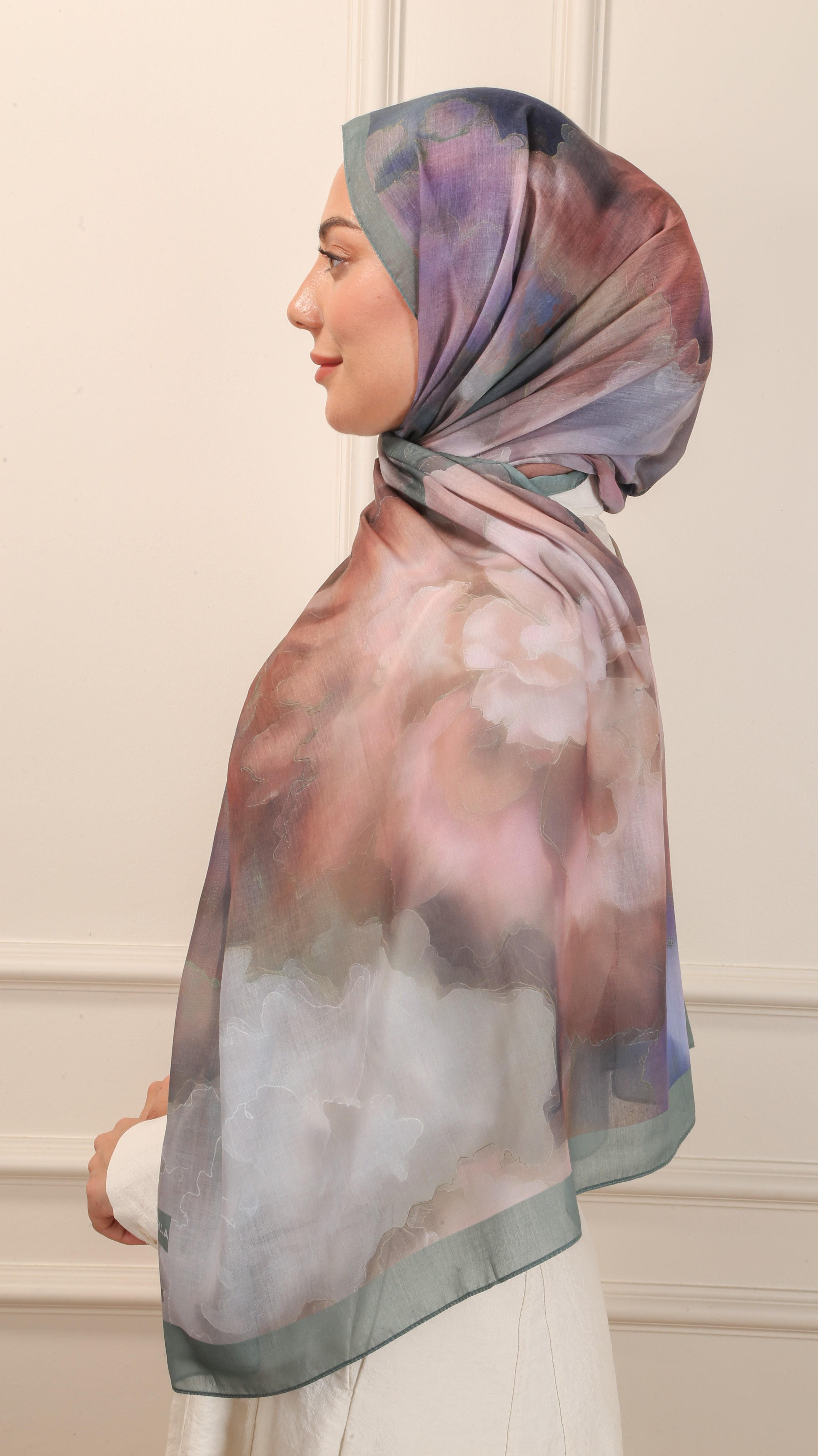 Desenli Pamuk Vual Şal Çağla Yeşili-9