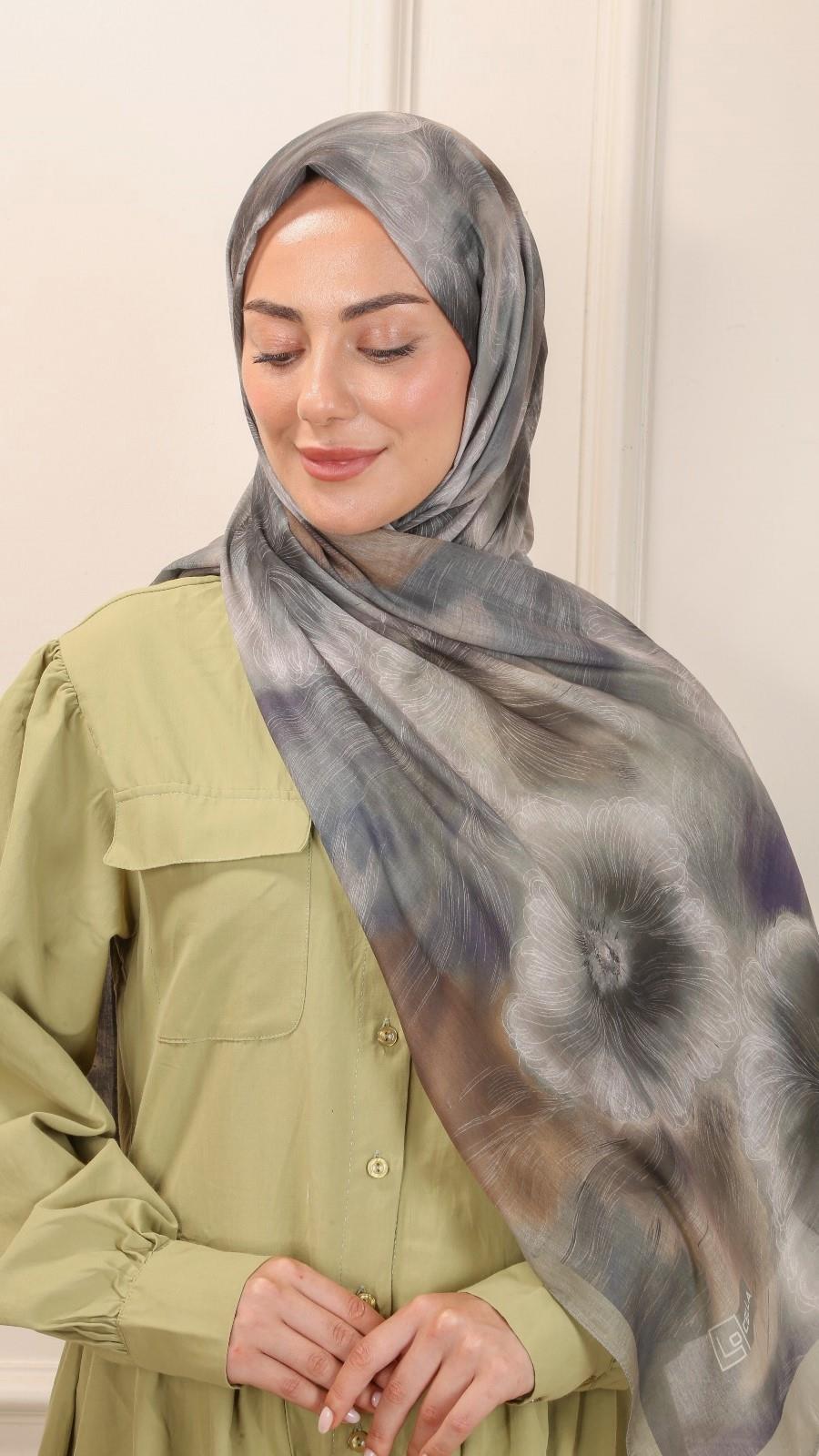 Desenli Pamuk Vual Şal Çağla Yeşili-1