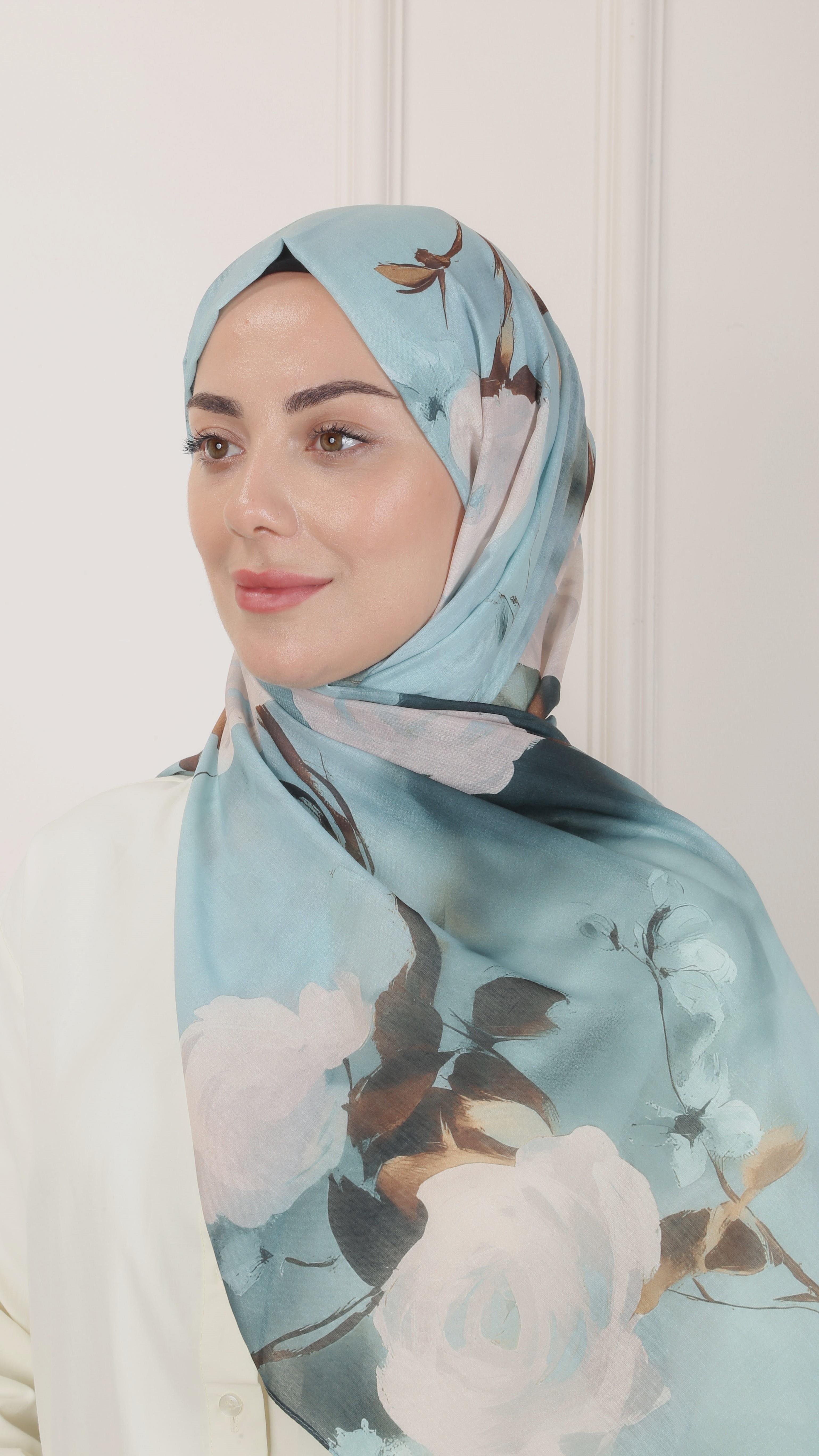 Desenli Pamuk Vual Şal Cam Göbeği-6