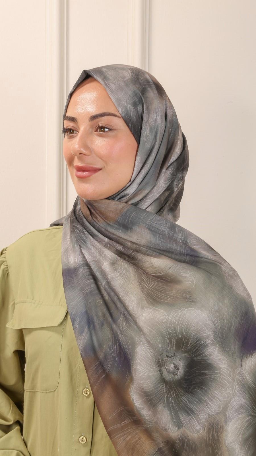 Desenli Pamuk Vual Şal Çağla Yeşili-1