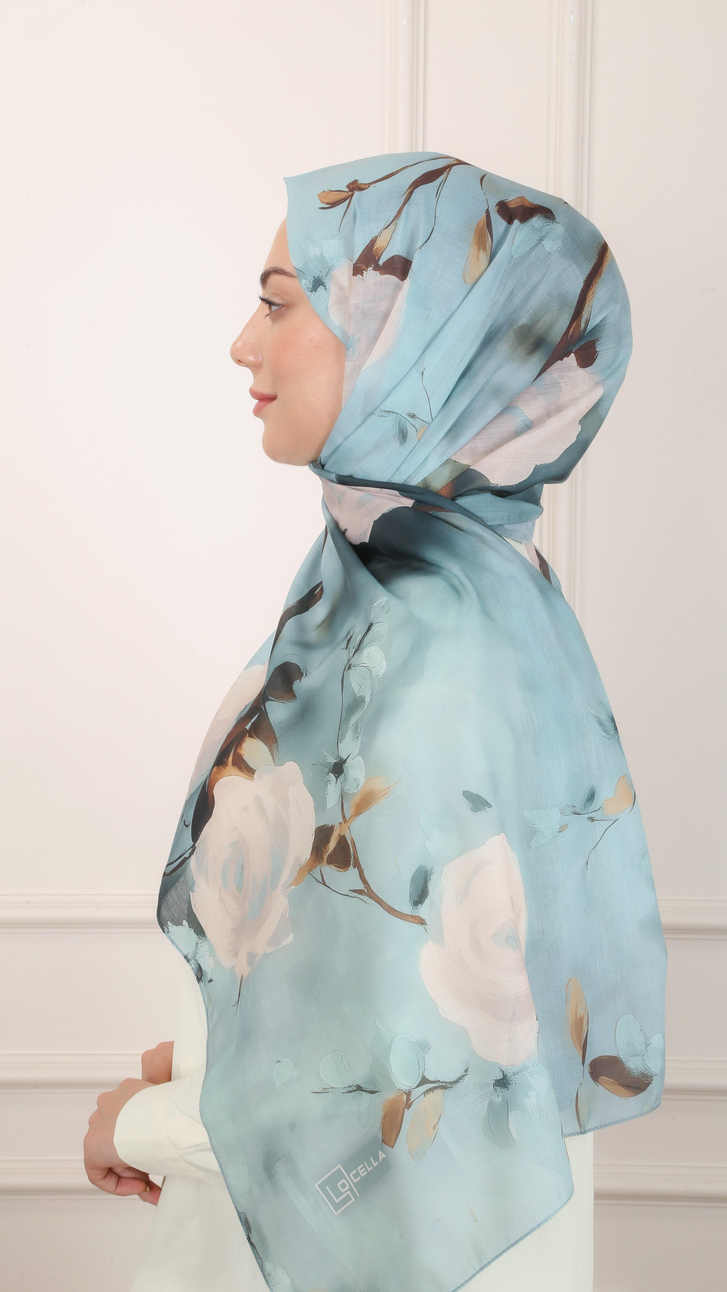 Desenli Pamuk Vual Şal Cam Göbeği-6