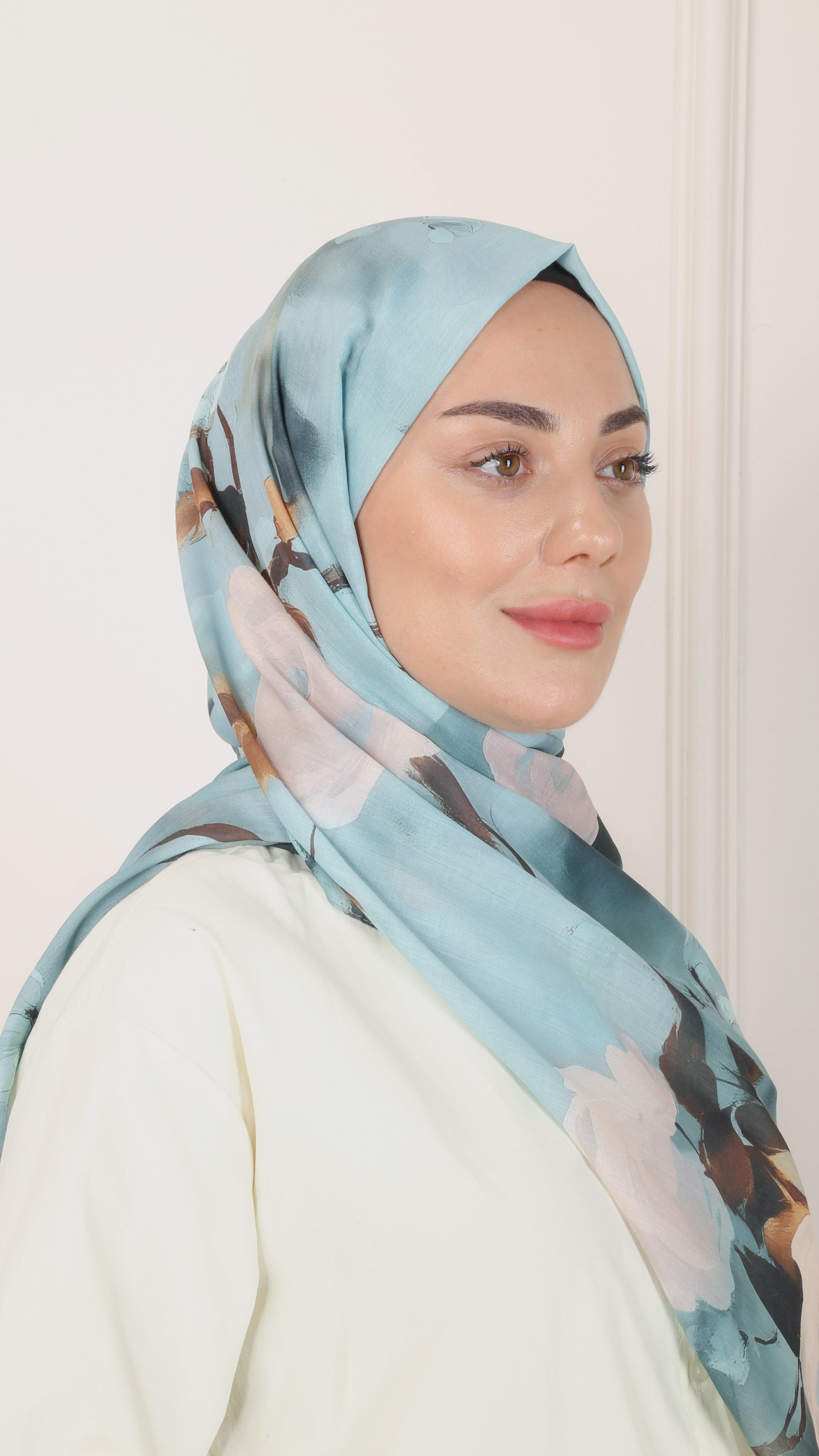 Desenli Pamuk Vual Şal Cam Göbeği-6