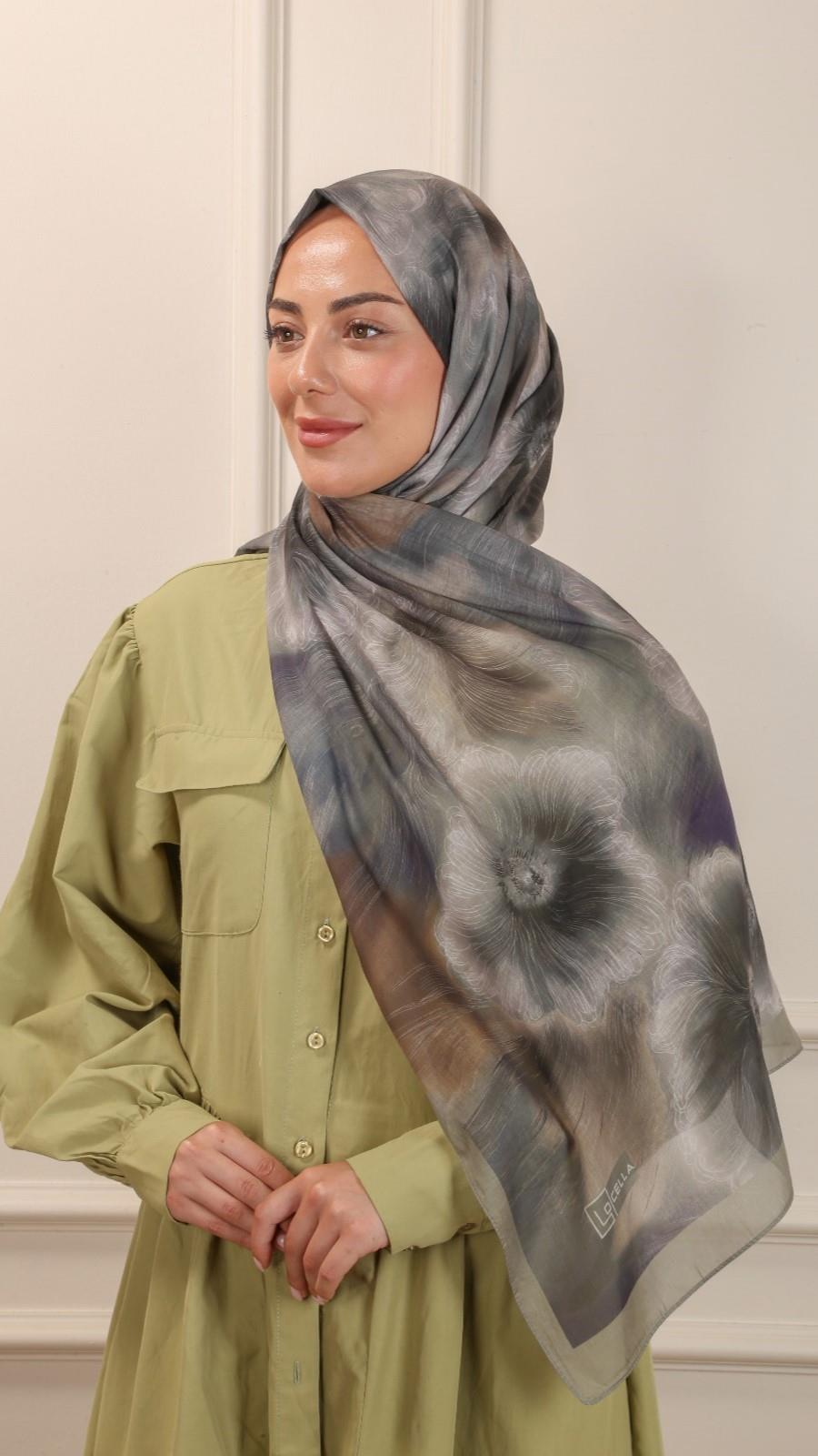 Desenli Pamuk Vual Şal Çağla Yeşili-1