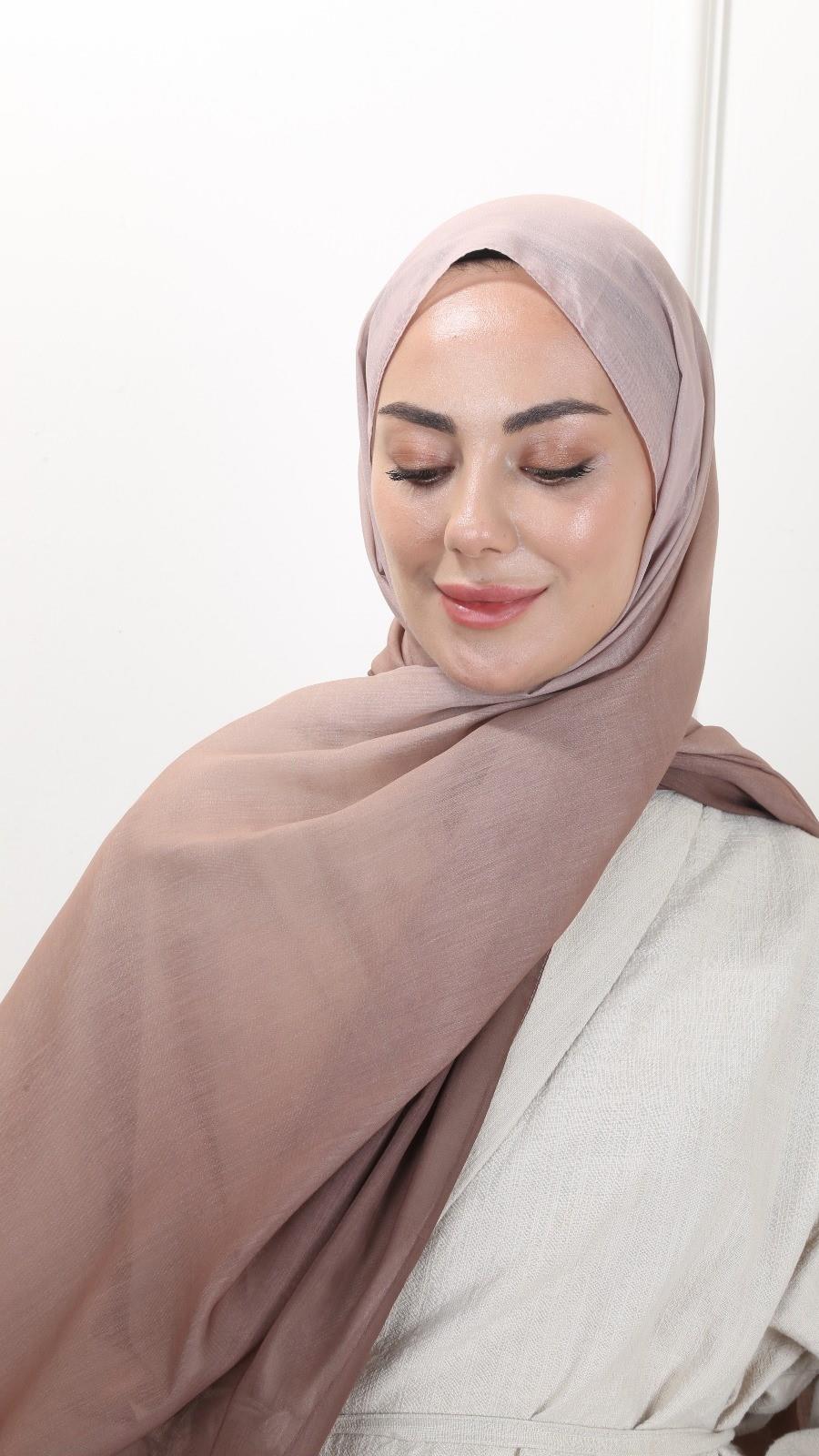 Desenli Pamuk Vual Şal Cappucino-9