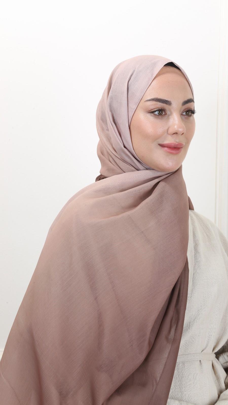 Desenli Pamuk Vual Şal Cappucino-9