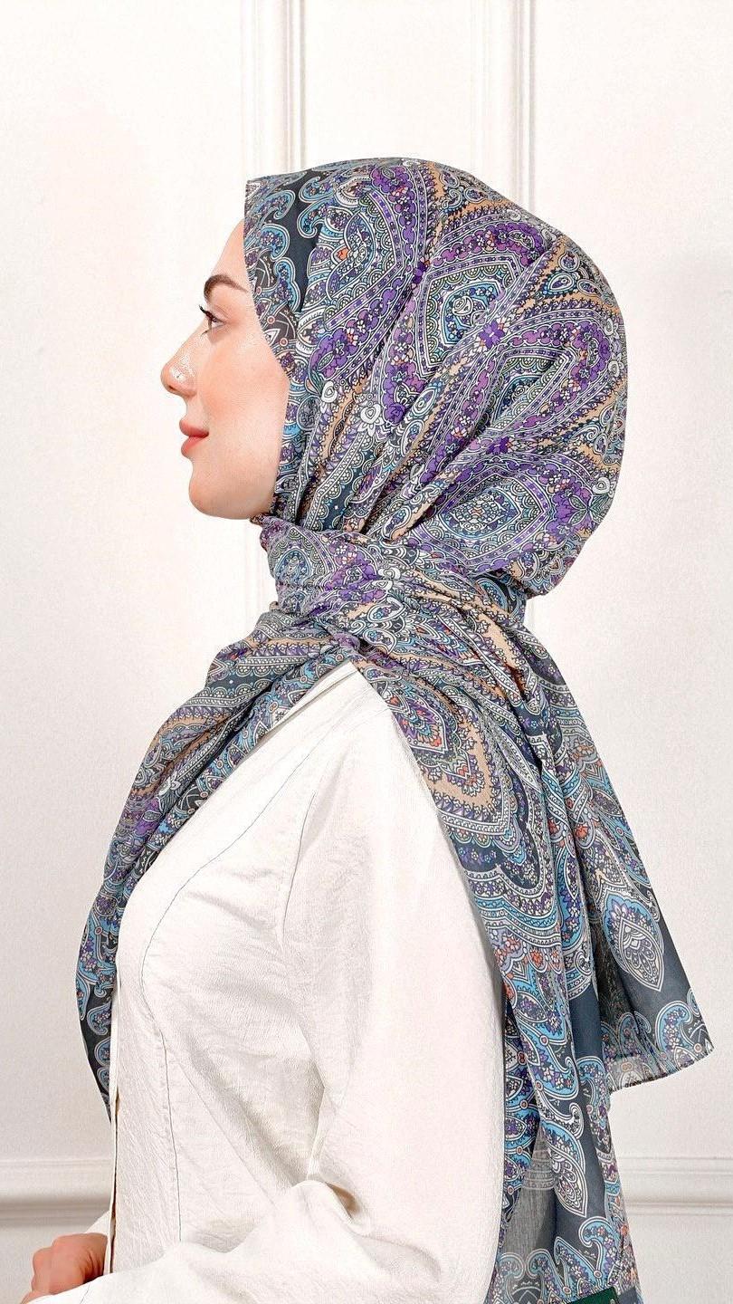 Desenli Pamuk Vual Şal