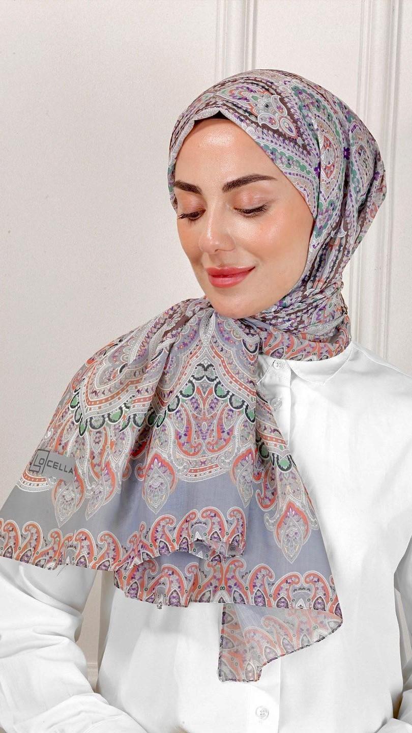 Desenli Pamuk Vual Şal