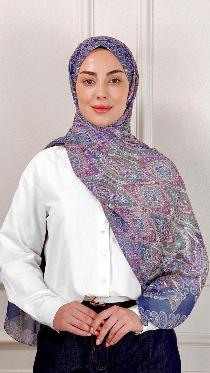 Desenli Pamuk Vual Şal