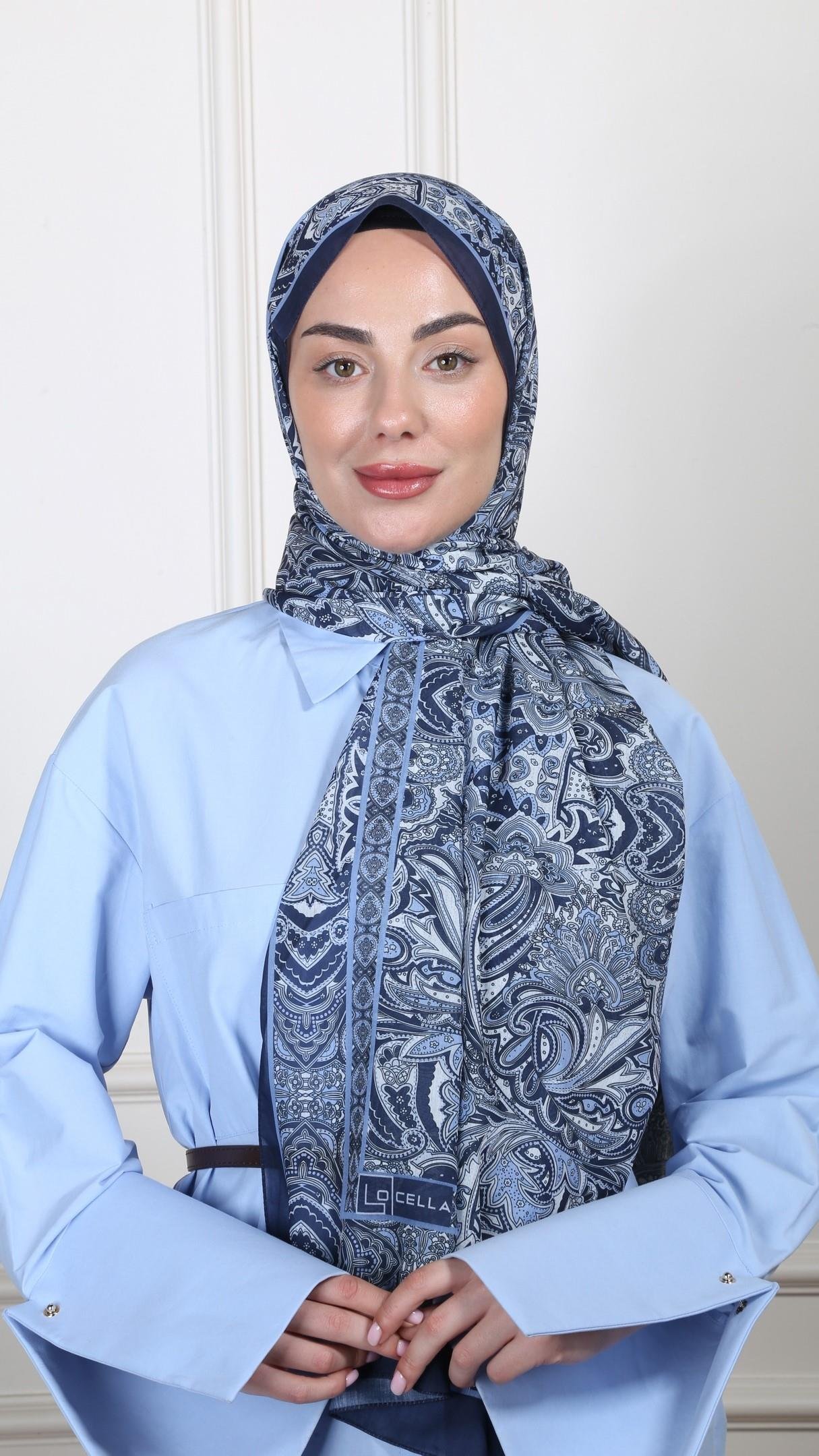 Desenli Pamuk Vual Şal