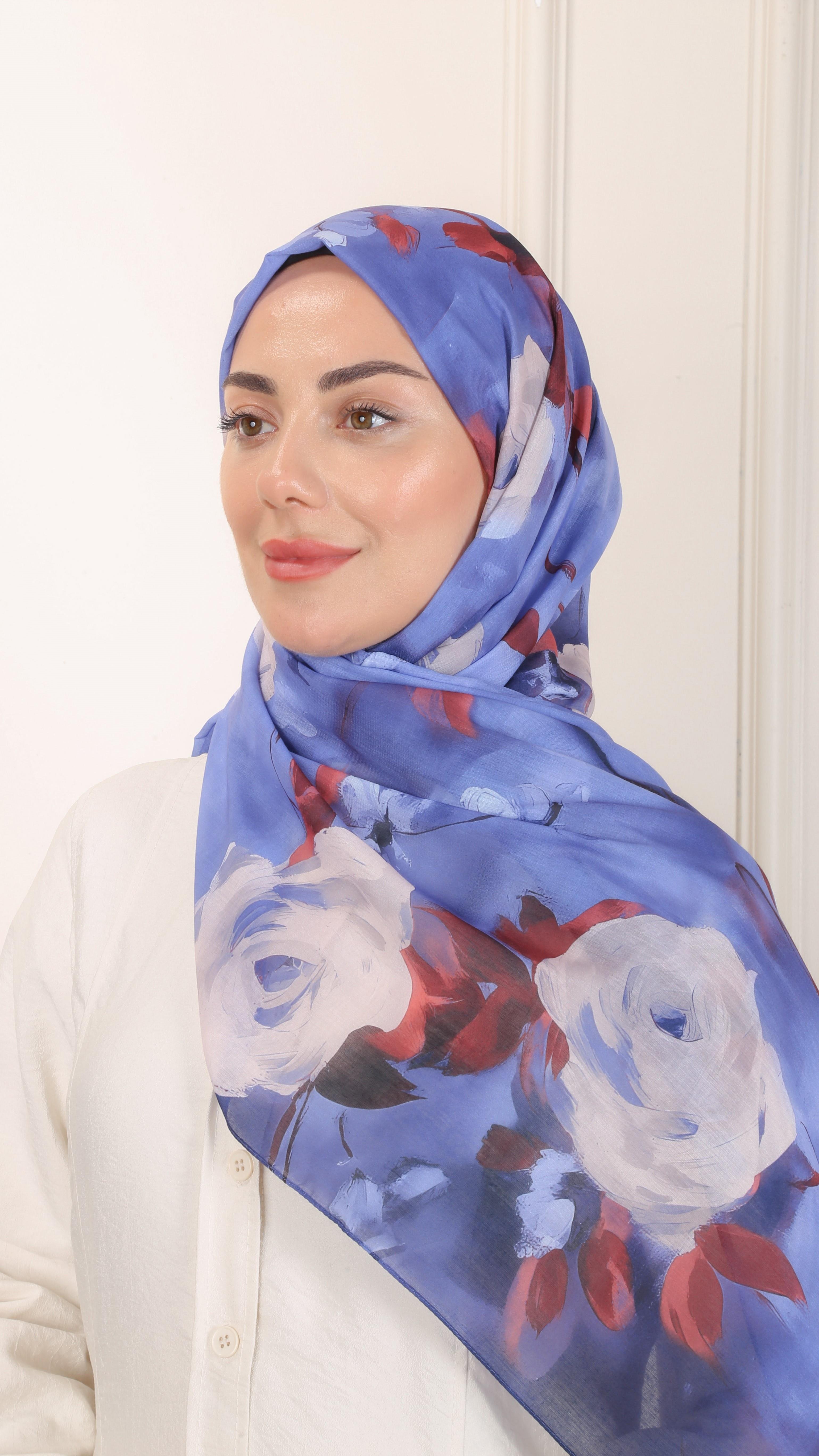 Desenli Pamuk Vual Şal Lavanta-2