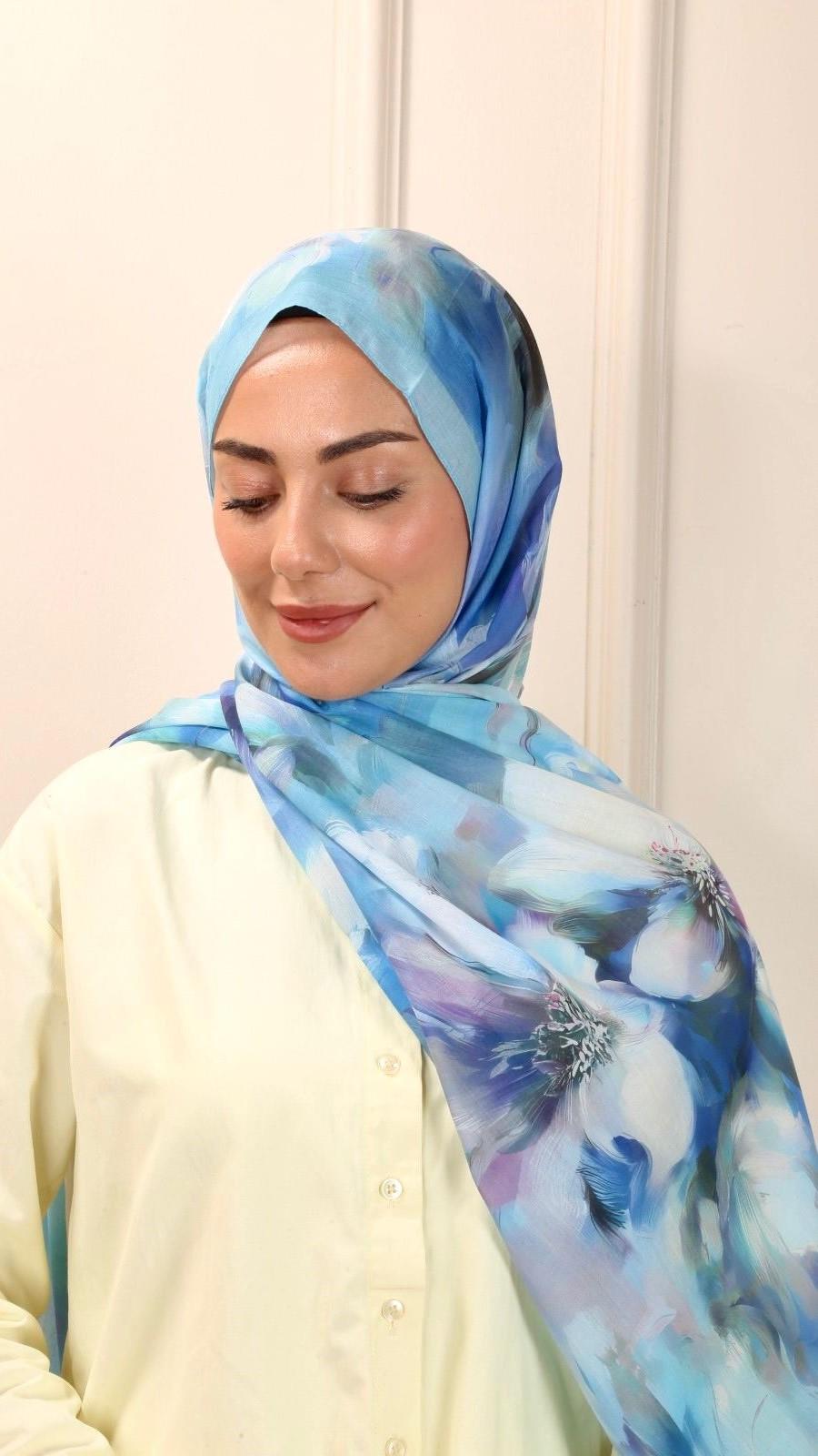 Desenli Pamuk Vual Şal Meva Desen-4