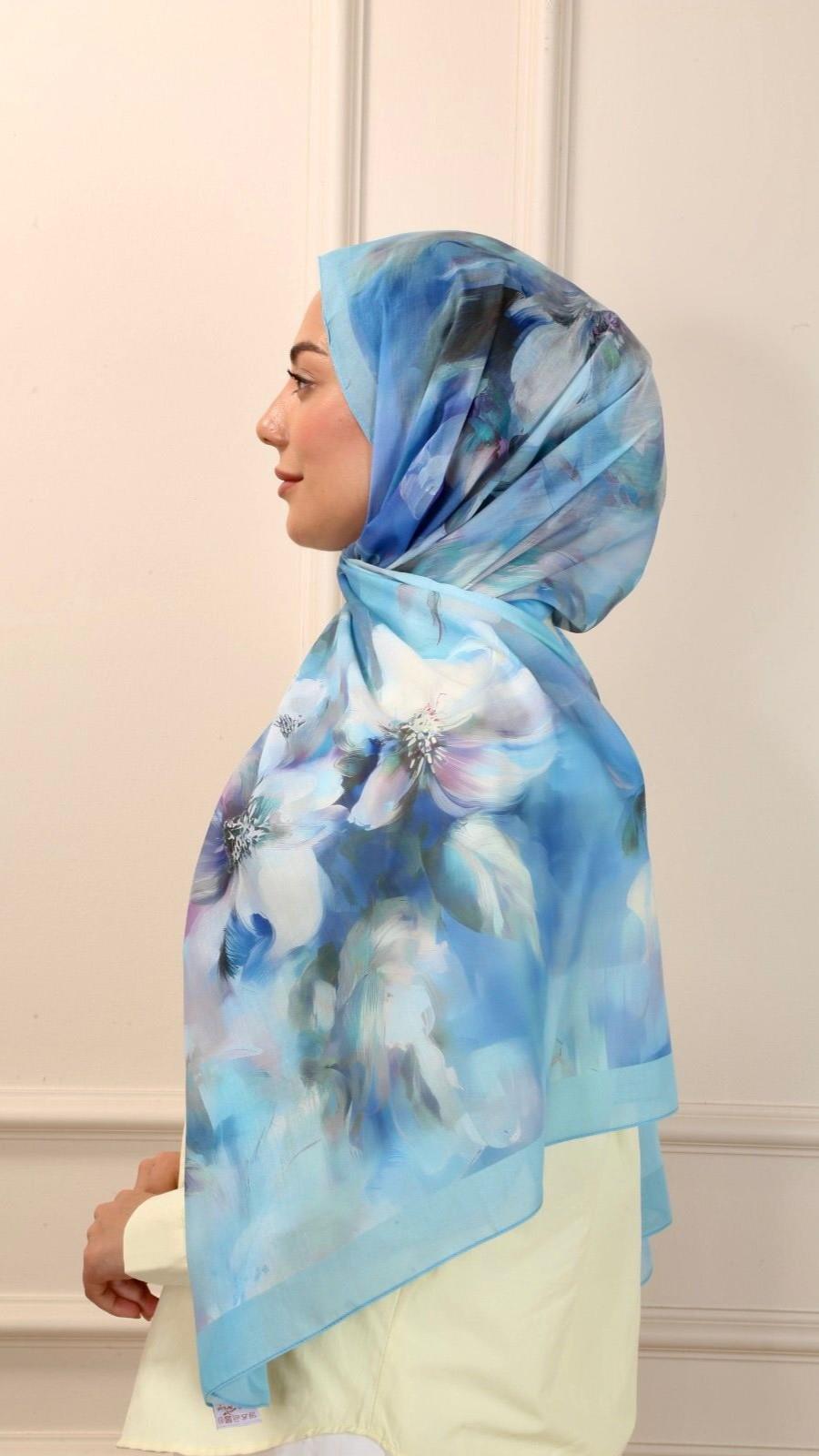 Desenli Pamuk Vual Şal Meva Desen-4