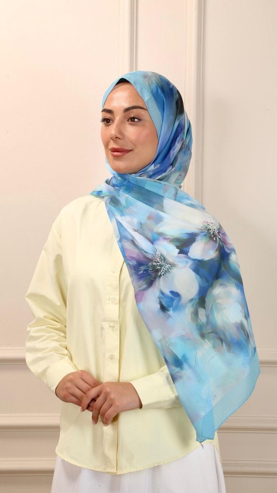 Desenli Pamuk Vual Şal Meva Desen-4