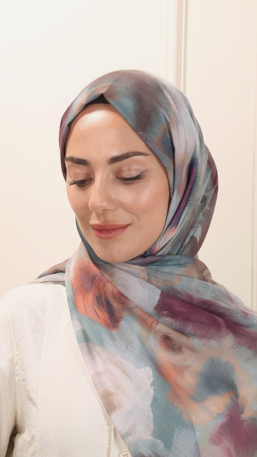 Desenli Pamuk Vual Şal Mint Yeşili-7