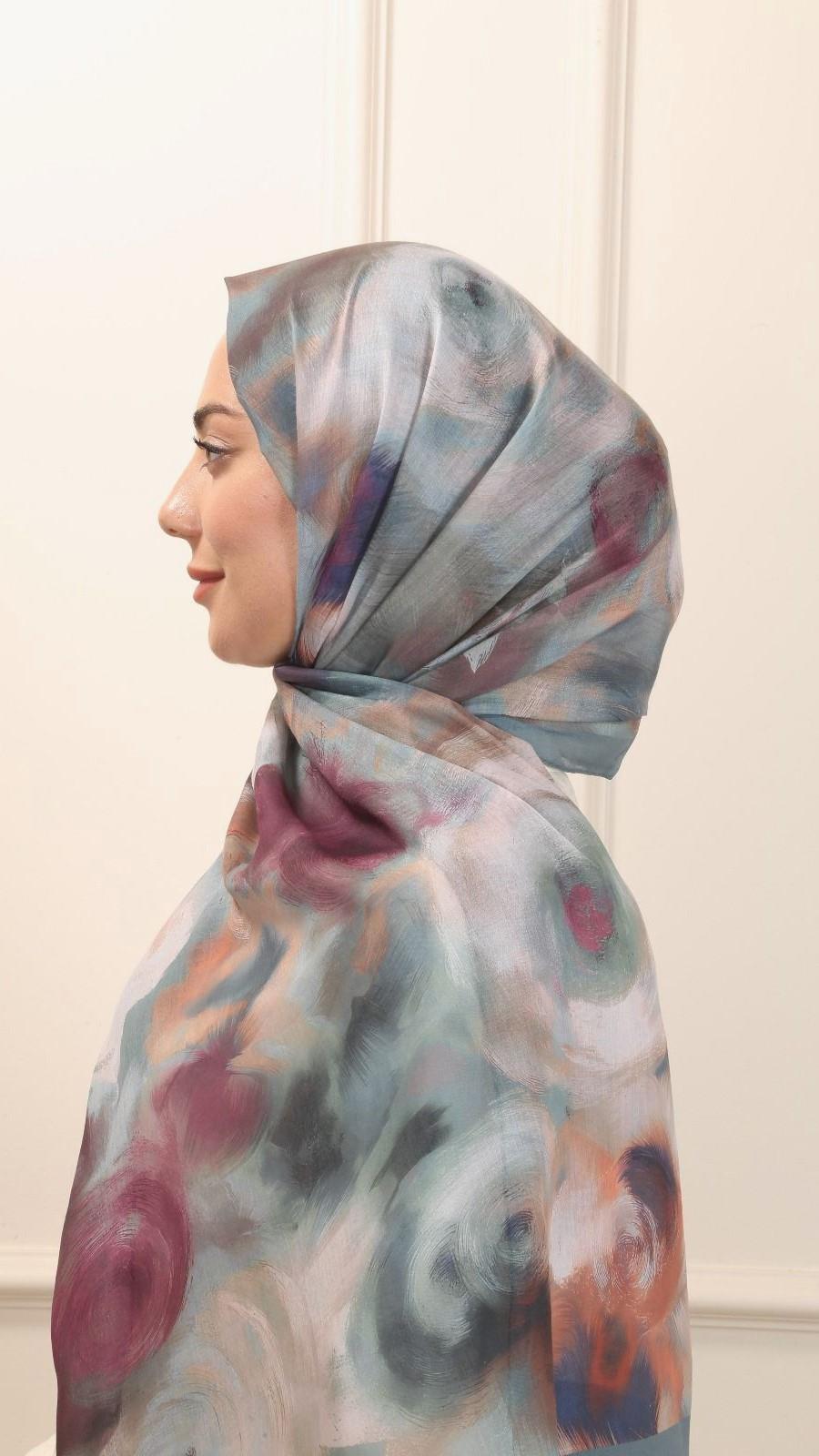 Desenli Pamuk Vual Şal Mint Yeşili-7