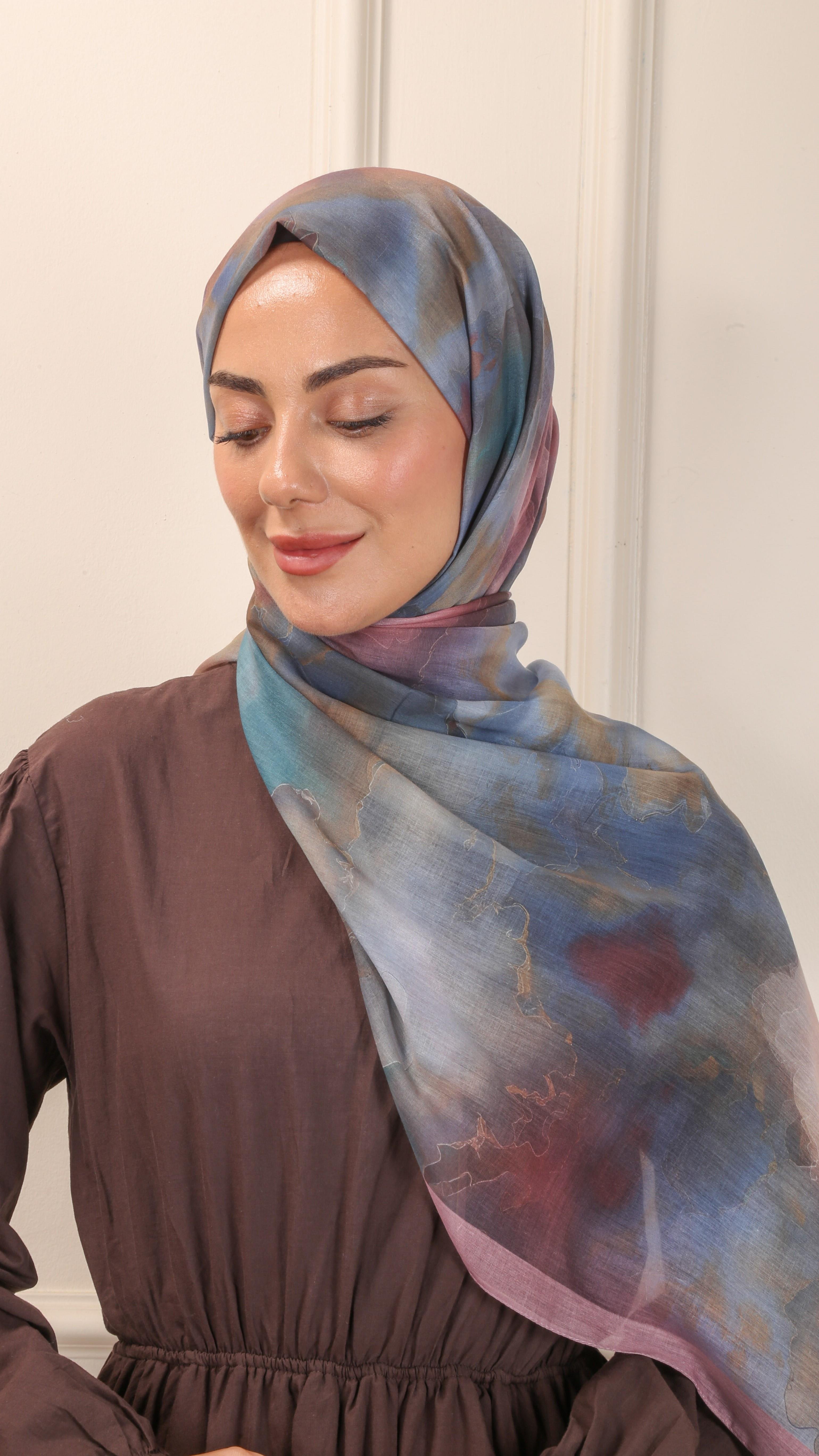 Desenli Pamuk Vual Şal Pembe-3