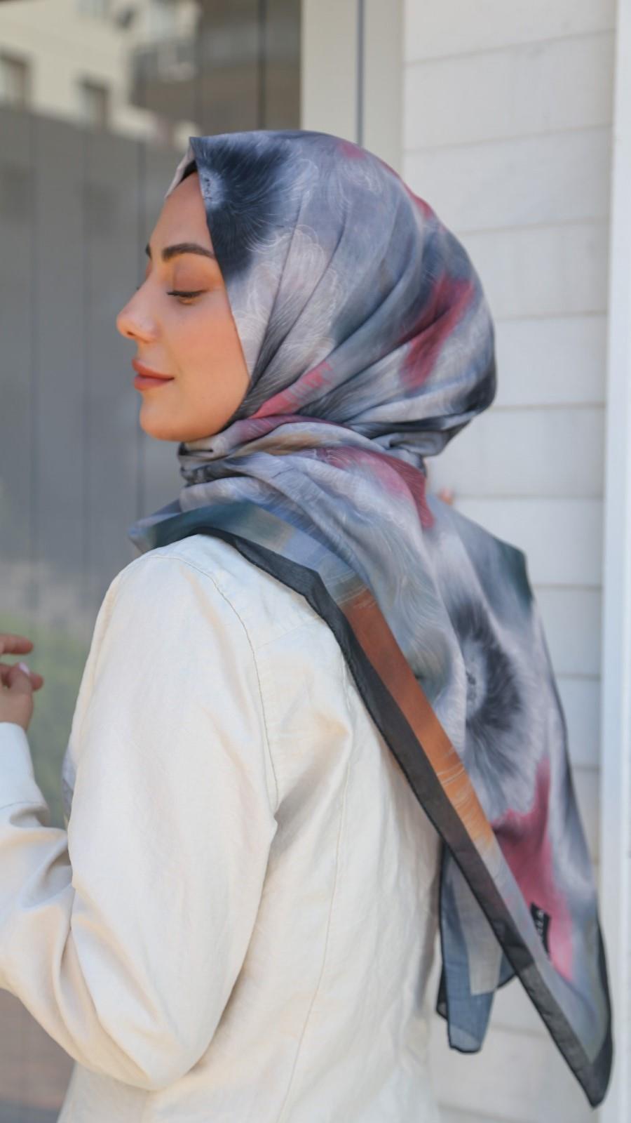 Desenli Pamuk Vual Şal Siyah-8