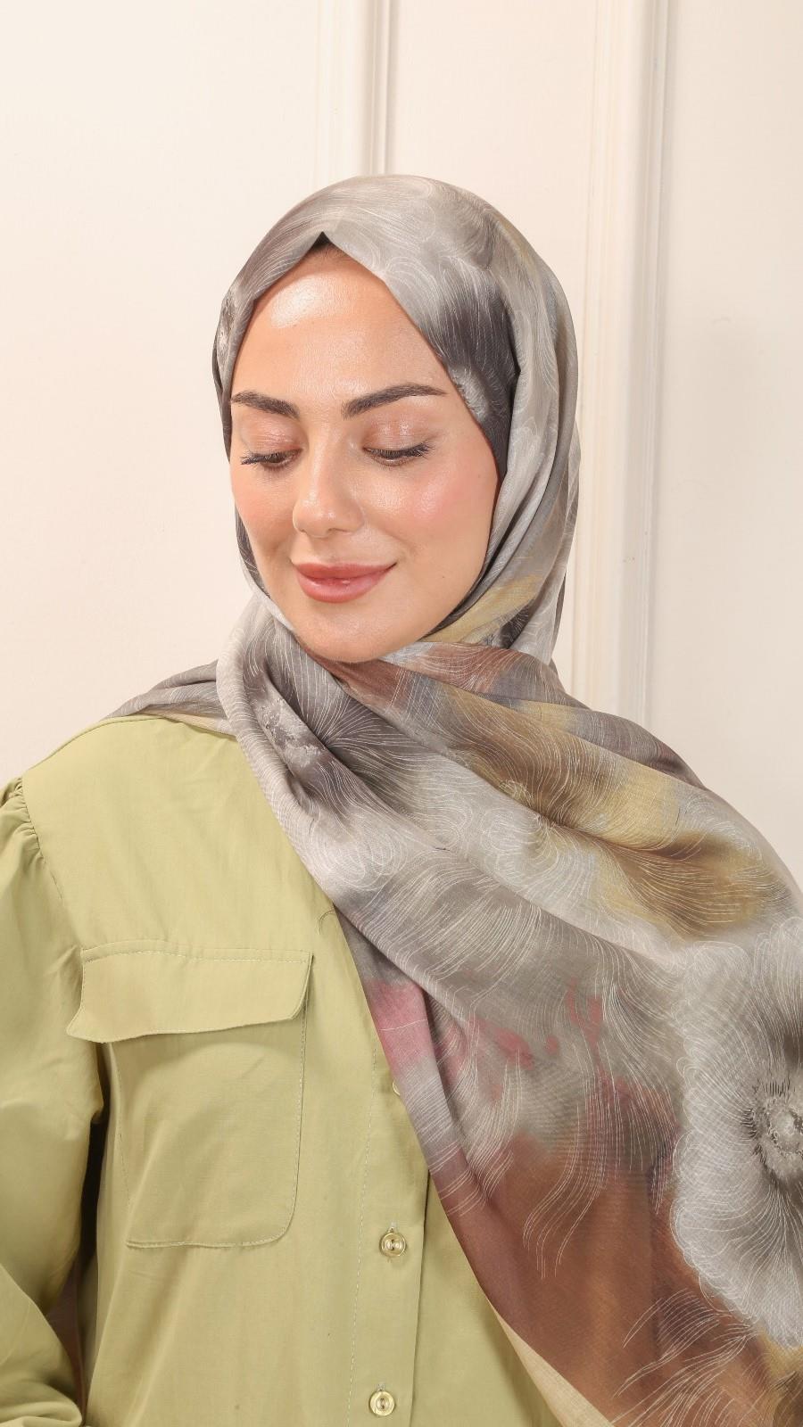 Desenli Pamuk Vual Şal Sarı-2