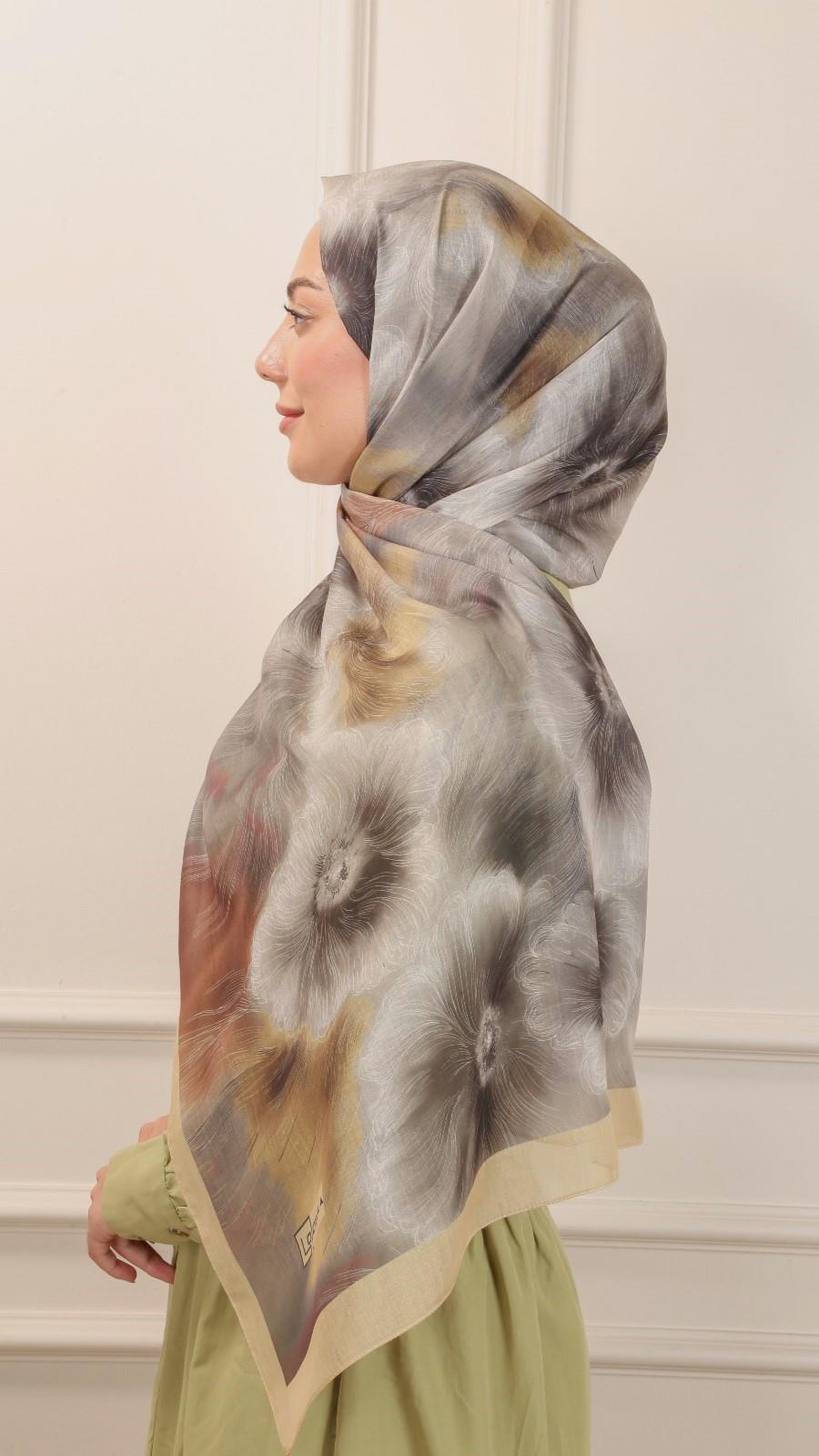 Desenli Pamuk Vual Şal Sarı-2