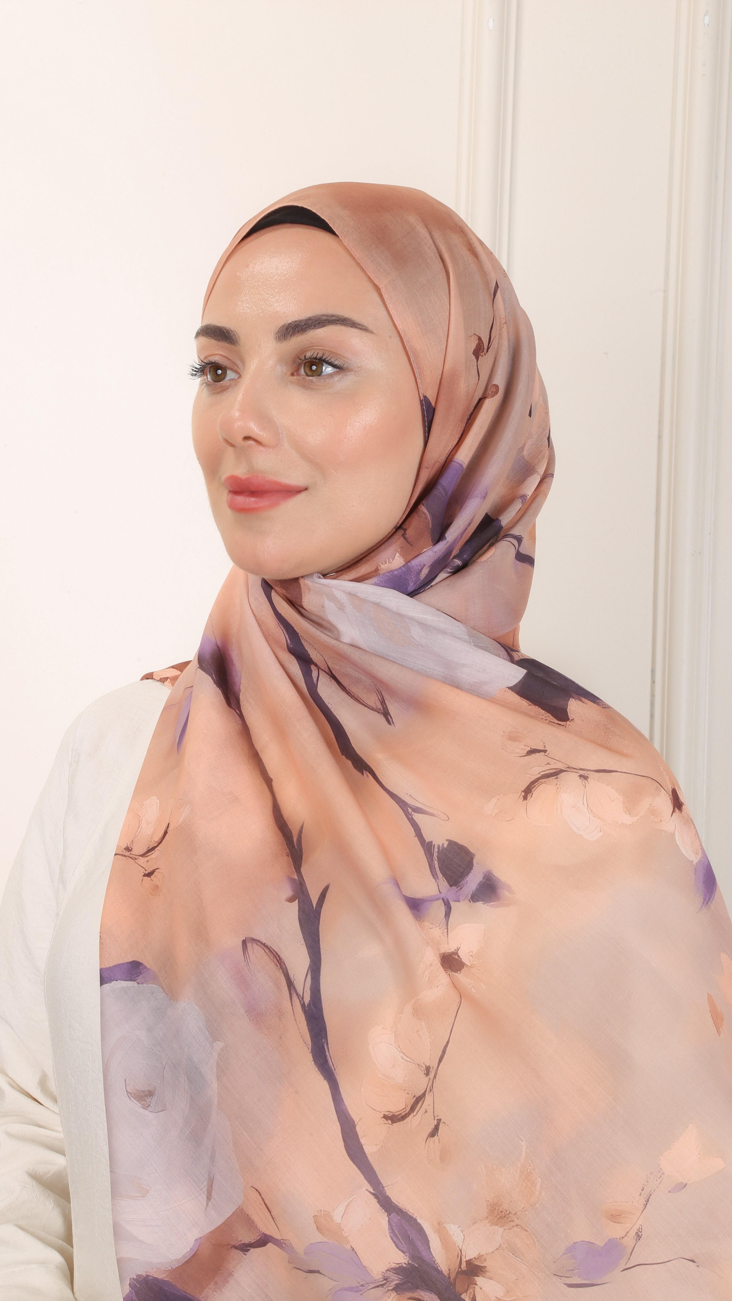 Desenli Pamuk Vual Şal Somon-7