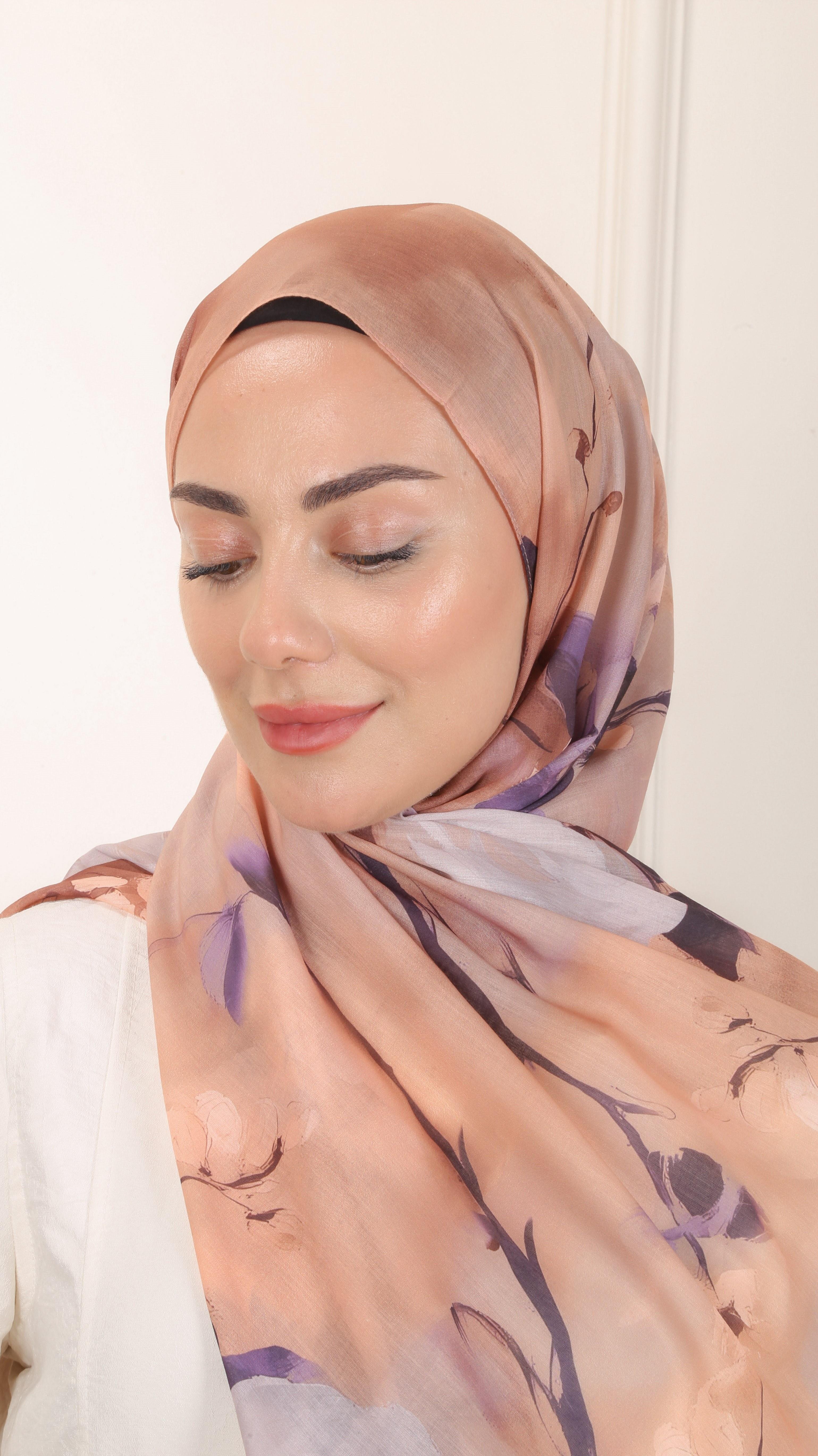 Desenli Pamuk Vual Şal Somon-7