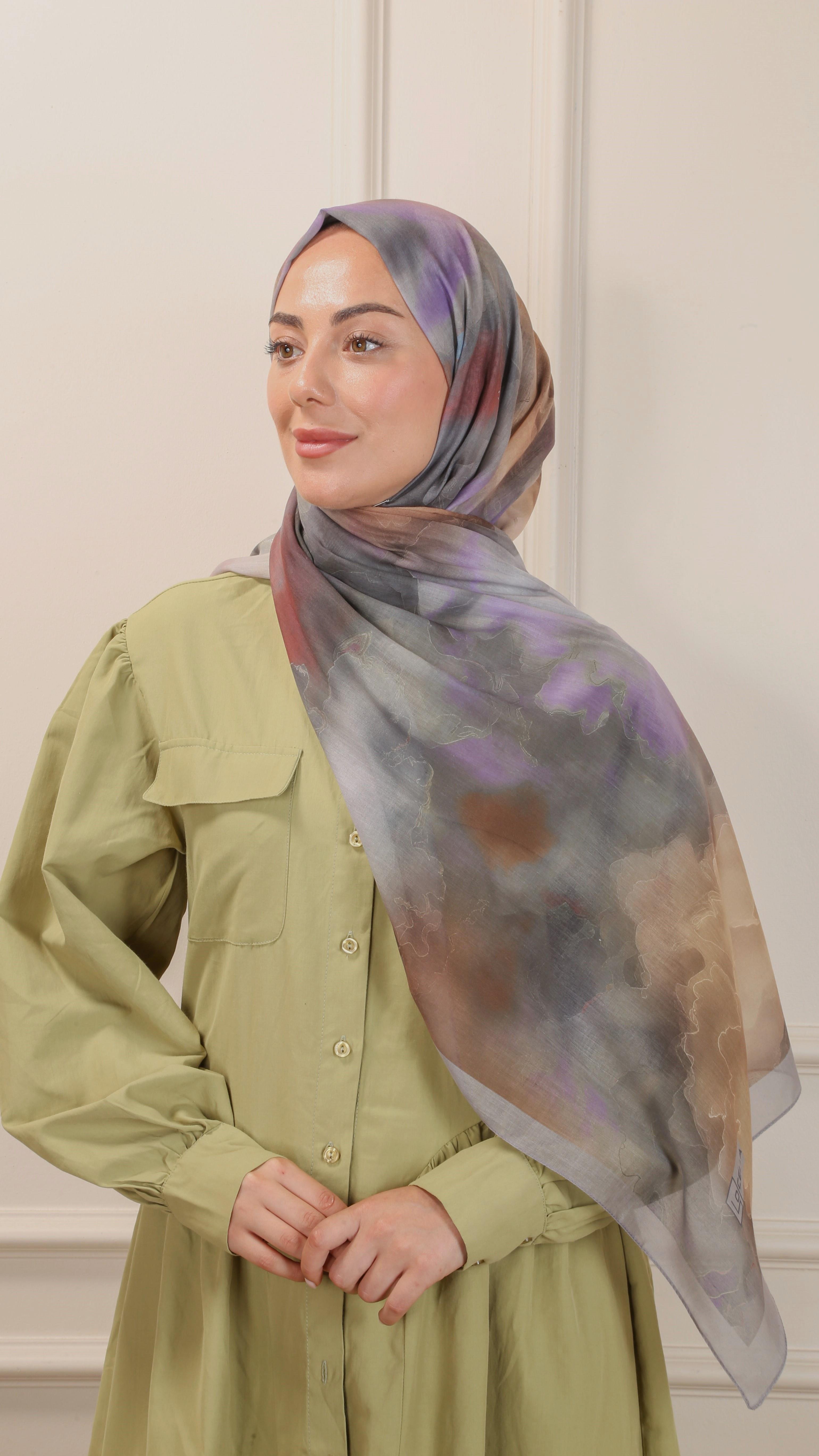 Desenli Pamuk Vual Şal Taş-1