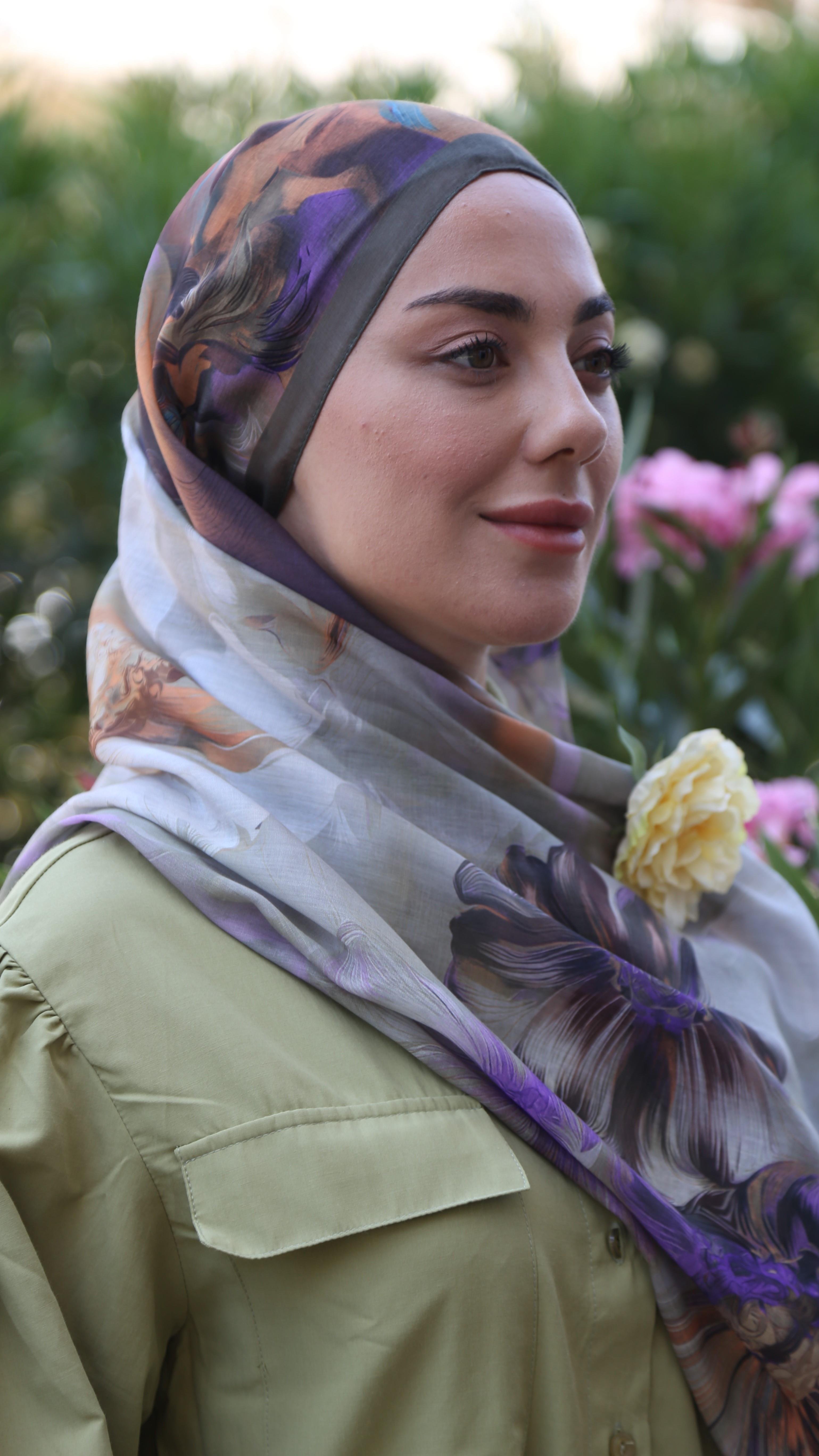 Desenli Pamuk Vual Şal Yeşil-4