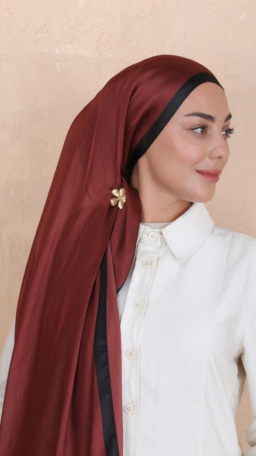 Locella İdol İpek Şal Bordo-14